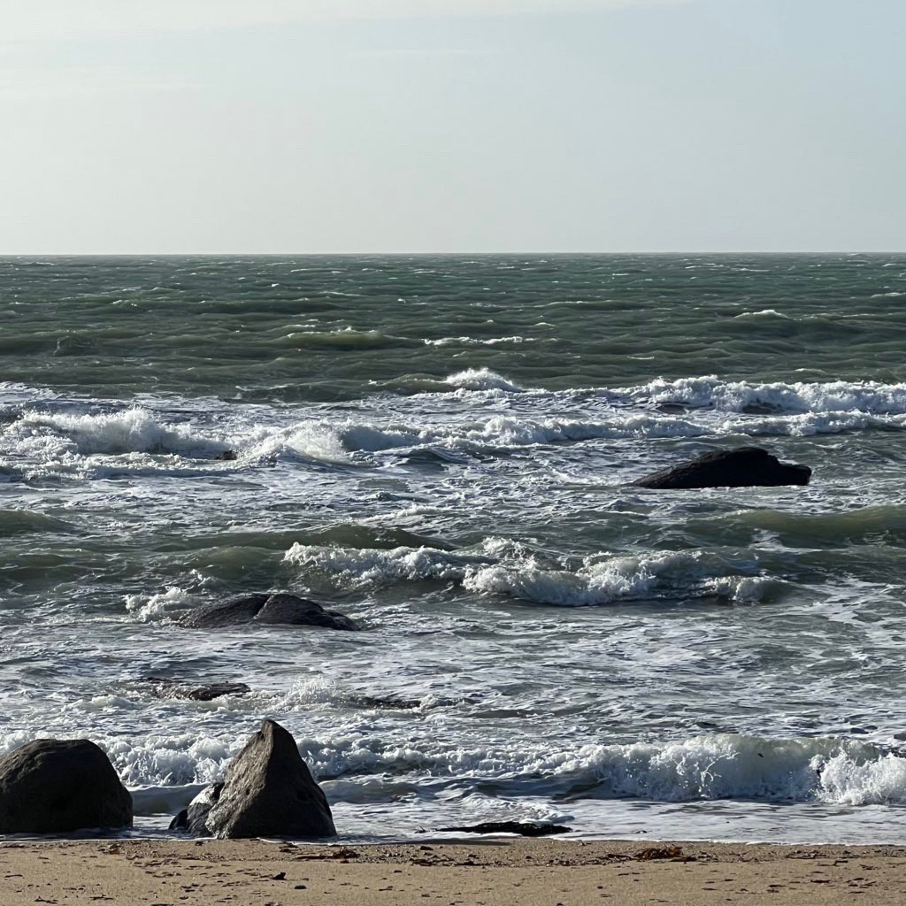 La mer agitée en gros plan