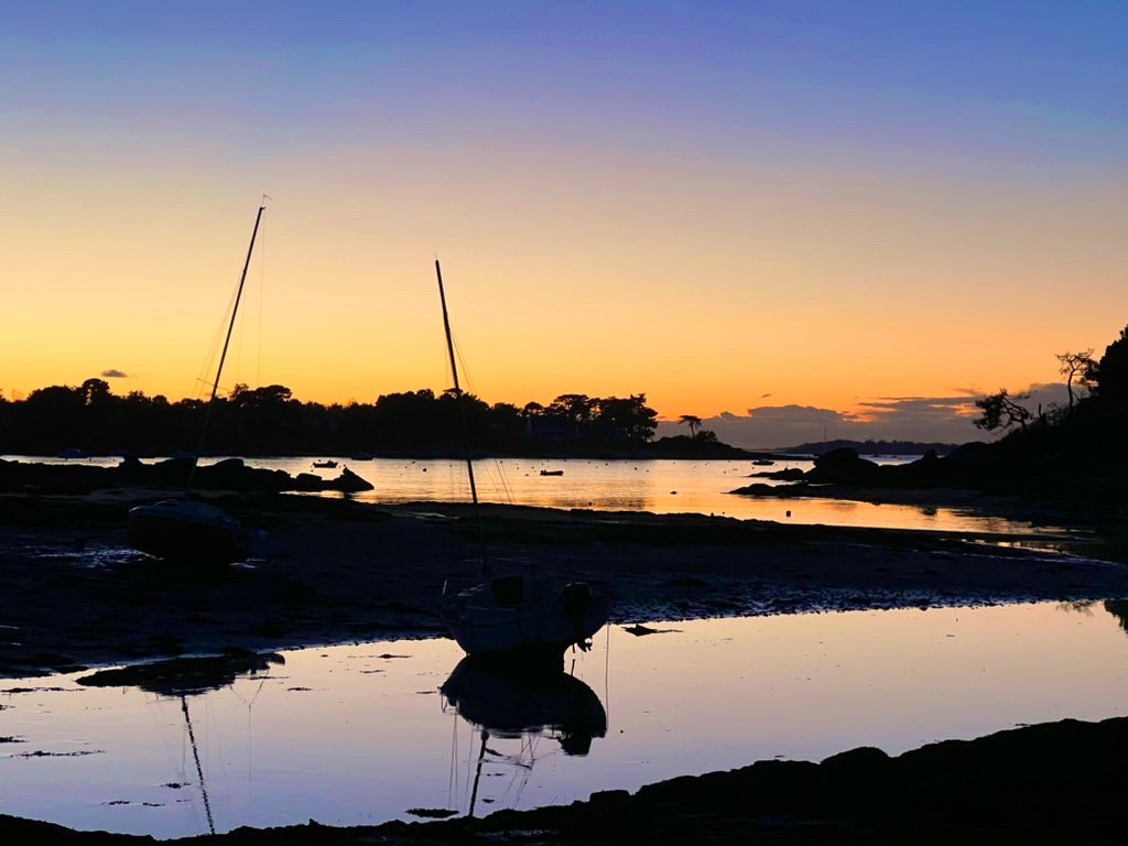 Coucher de soleil sur la ria, pas de nuages