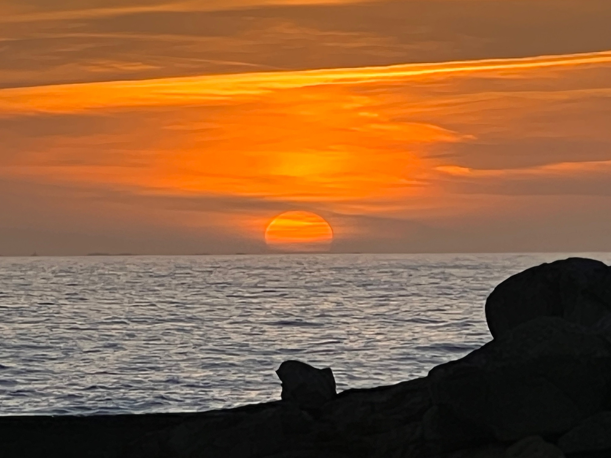 Coucher du soleil sur la mer