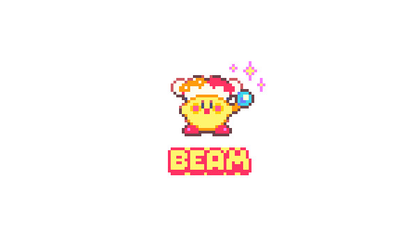 it's pixel art of kirby using his 'beam' copy ability