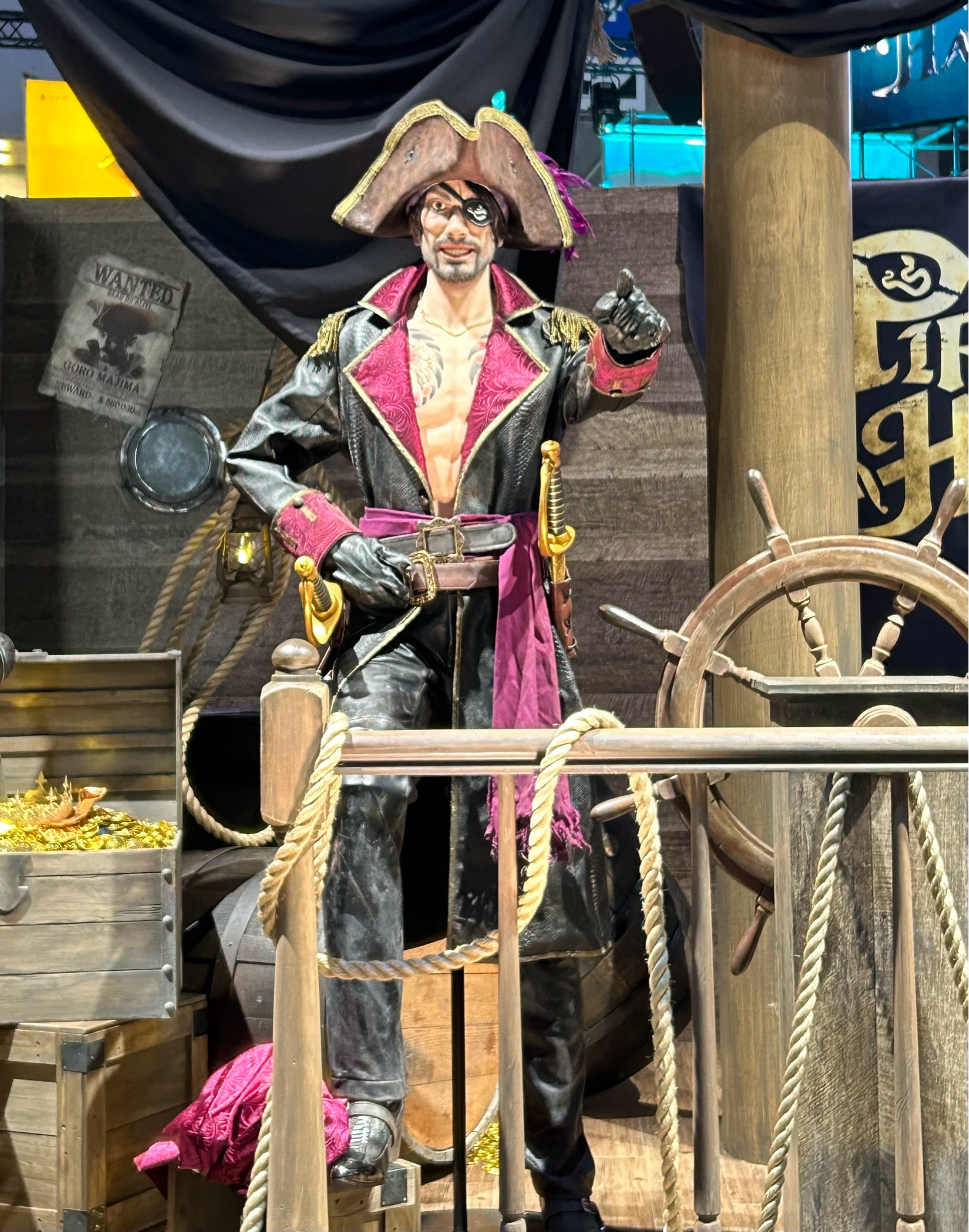 A life-size model of Captain Goro Majima at Sega’s TGS booth