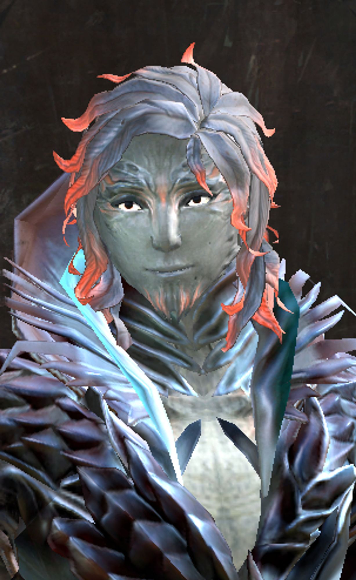 A close-up of Ormonde glowing, but on the makeover kit screen because it's currently daytime ingame so I couldn't get a picture of him like this.