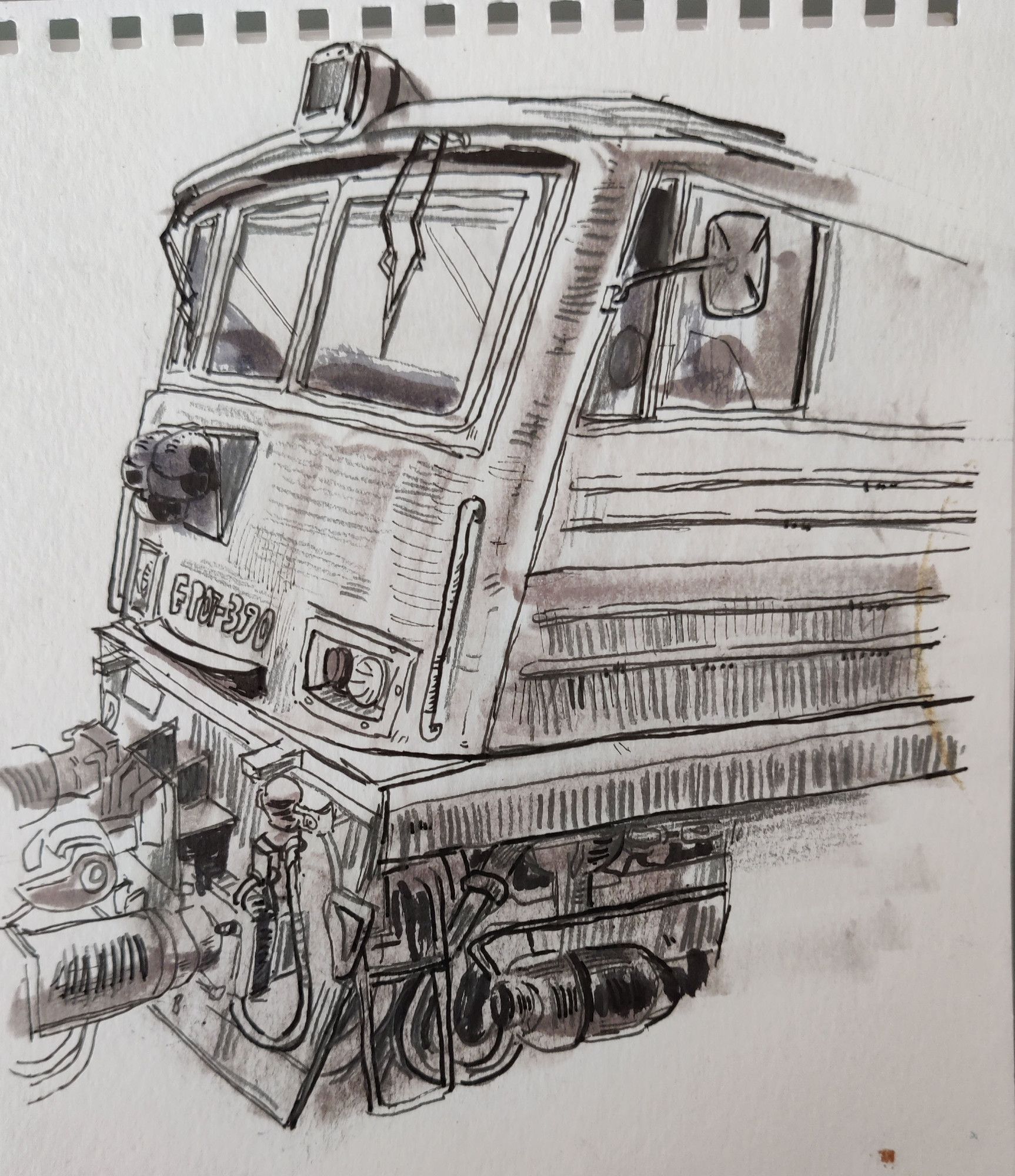 Drawing of an EP07 class electric locomotive