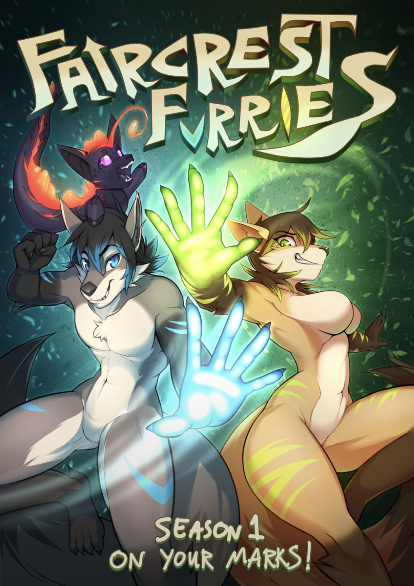 Faircrest Comics Title Page with Takkin, Jade, and Noodles