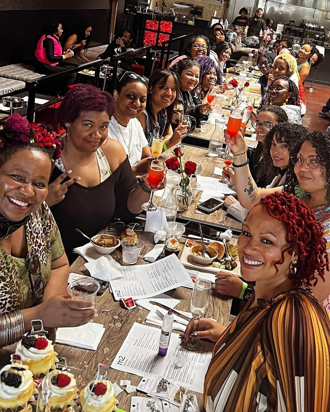 Group photo from the Black Girl Game Dev Brunch hosted by Lisette