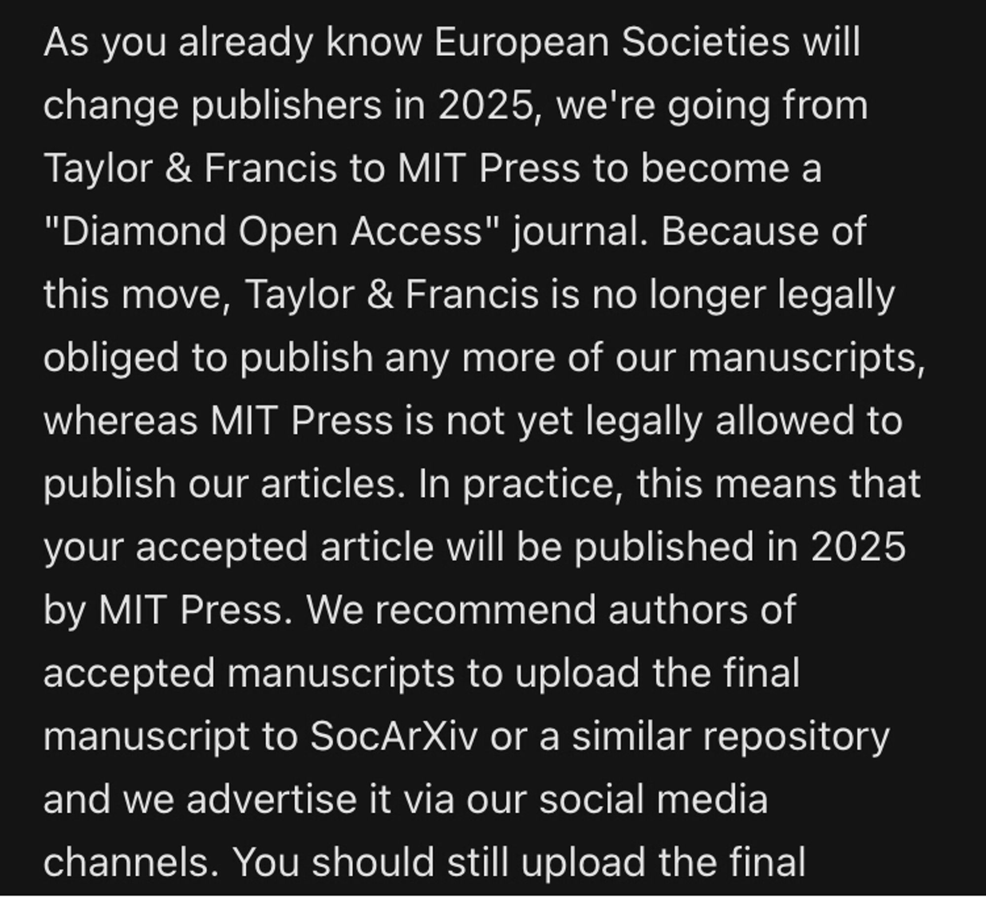 European Societies is becoming a Diamond Open Access journal