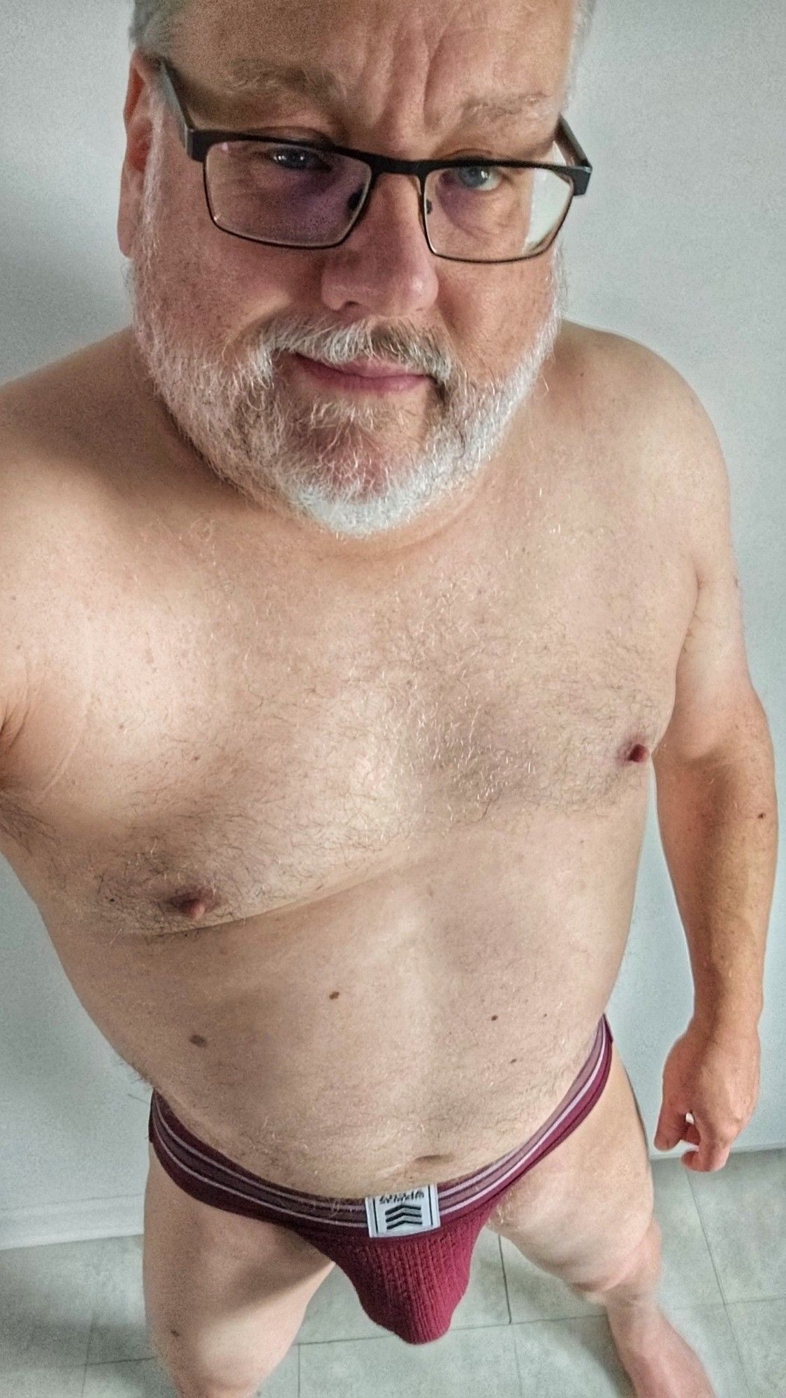 Me wearing a burgundy Alpha Charlie jockstrap