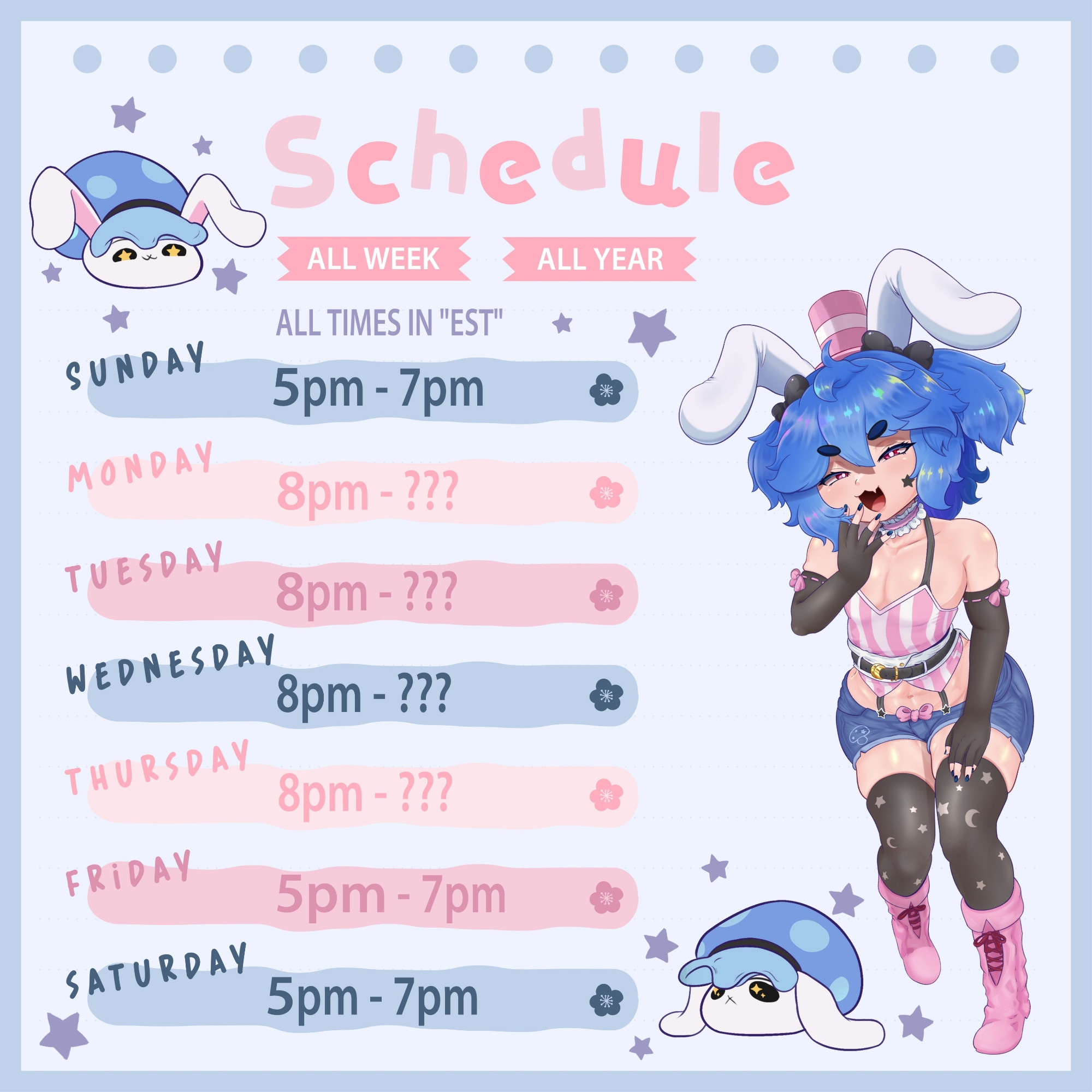 Streaming schedule 