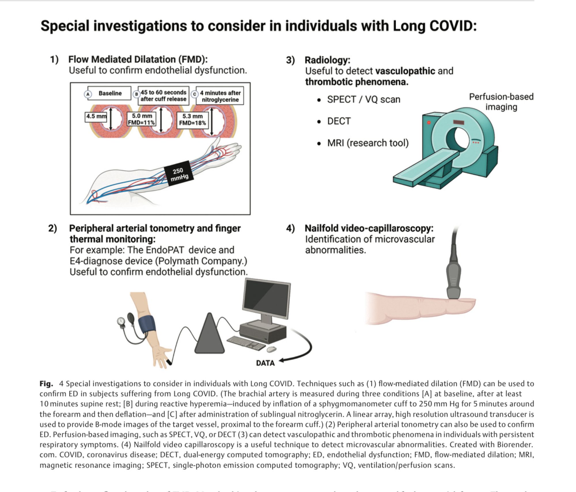 Special investigations to consider in individuals with Long COVID: