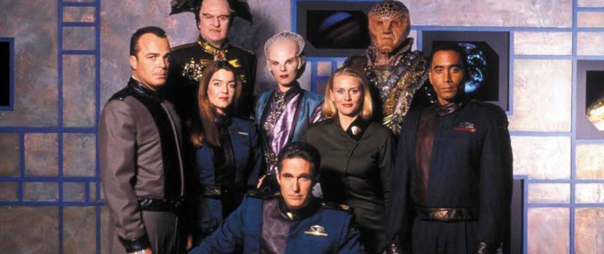 A photo of some of the cast of Babylon 5