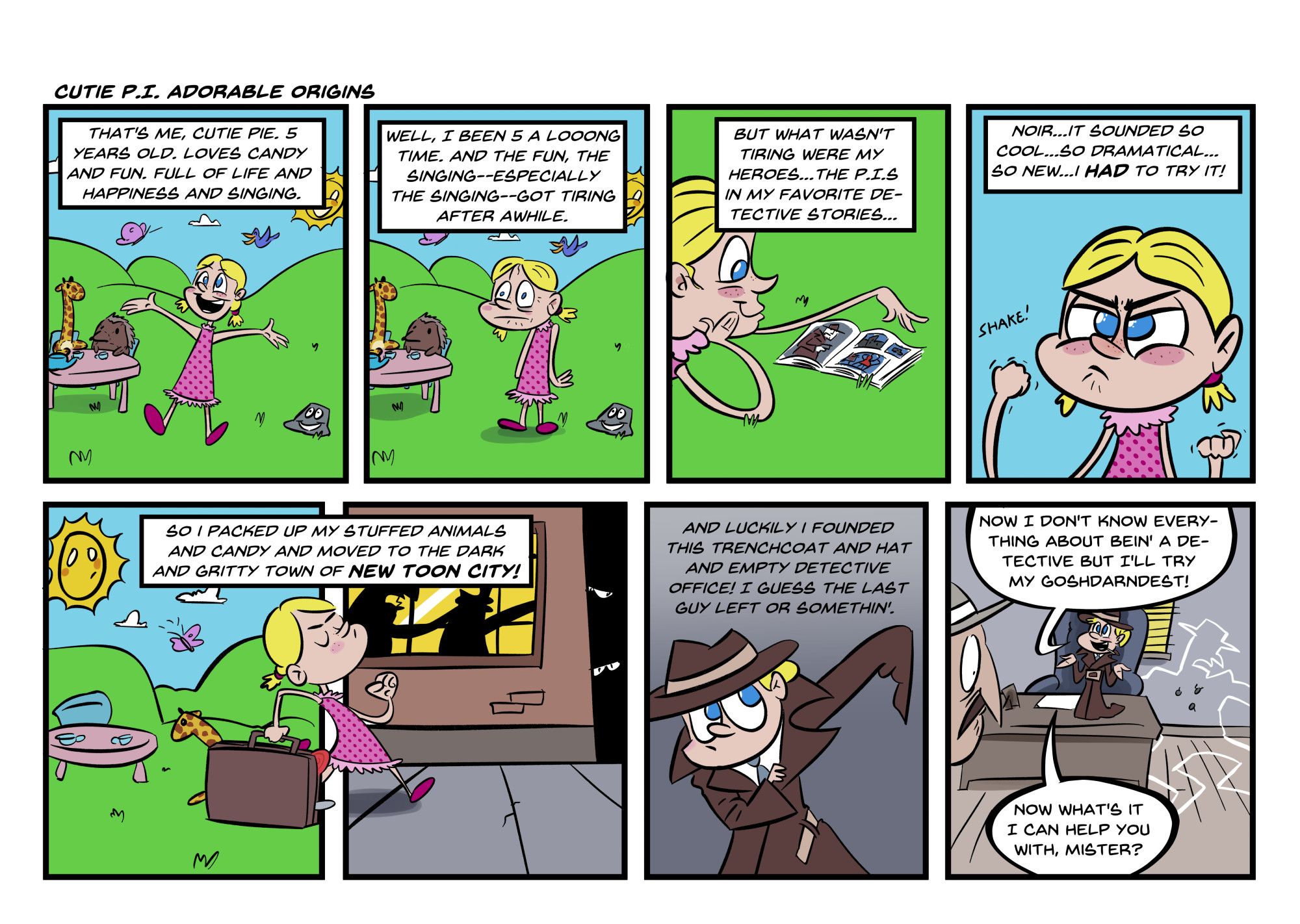 Strip 7 in full color of my comic strip Cutie P.I.