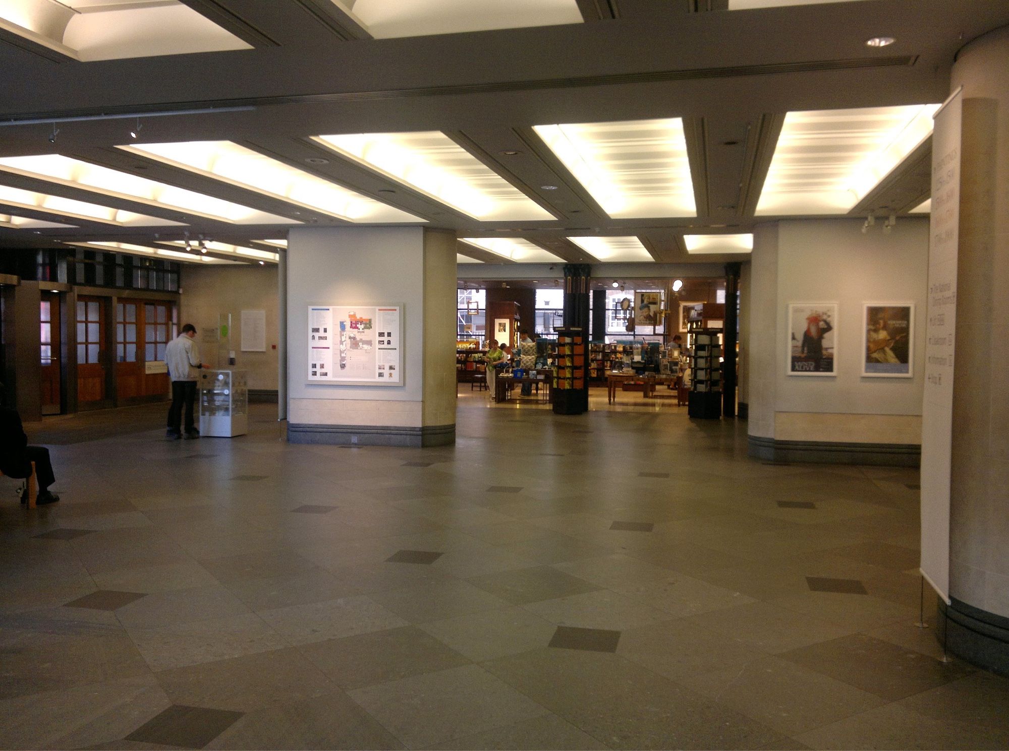 A modernist concrete foyer