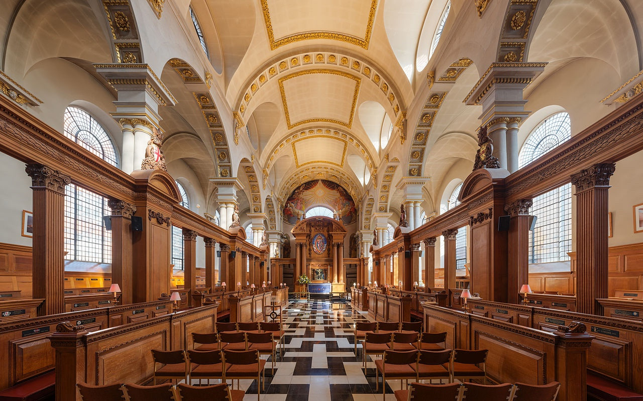 Incredible golden lit baroque interior 