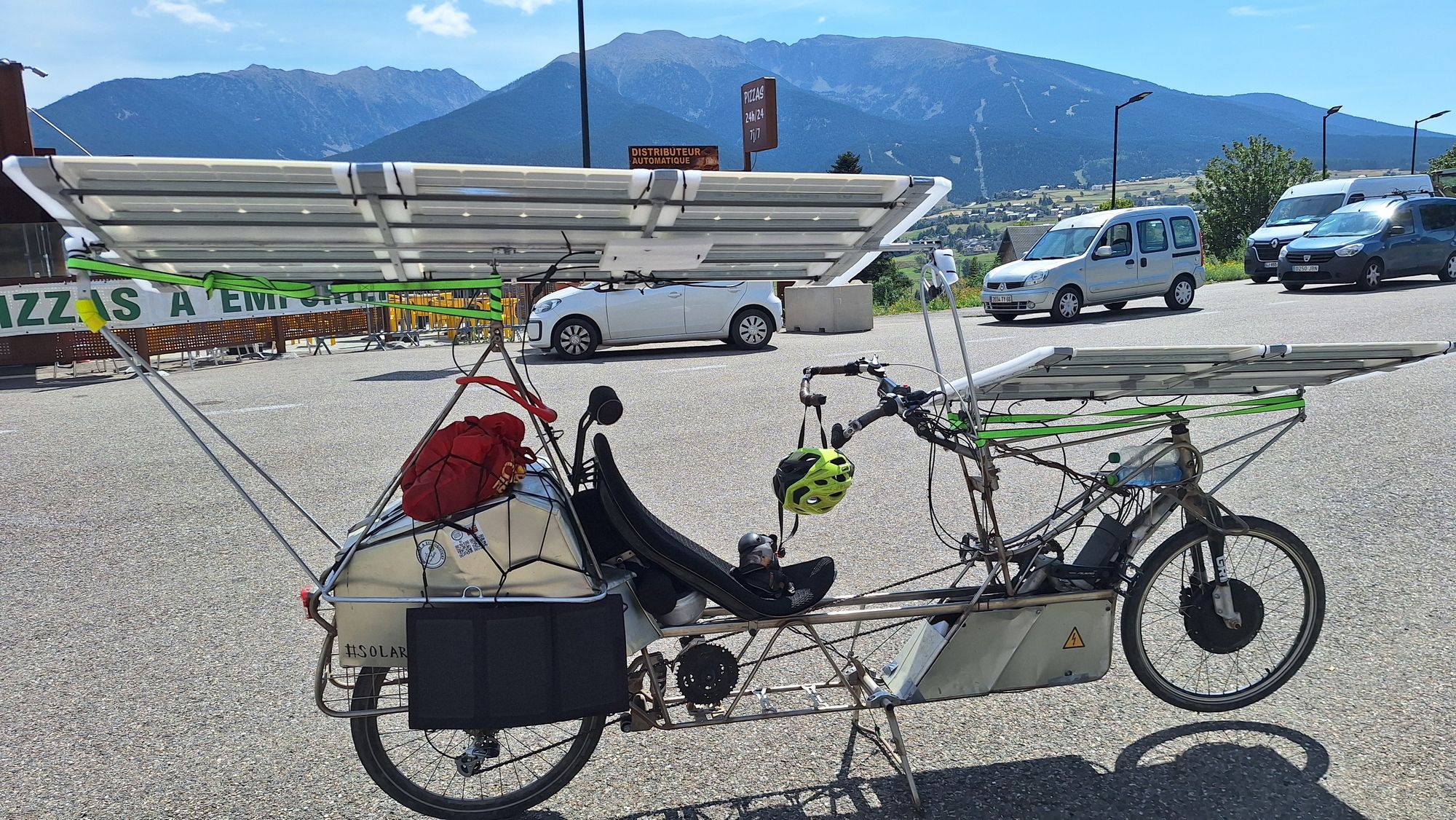 Solar bike parked in the sun