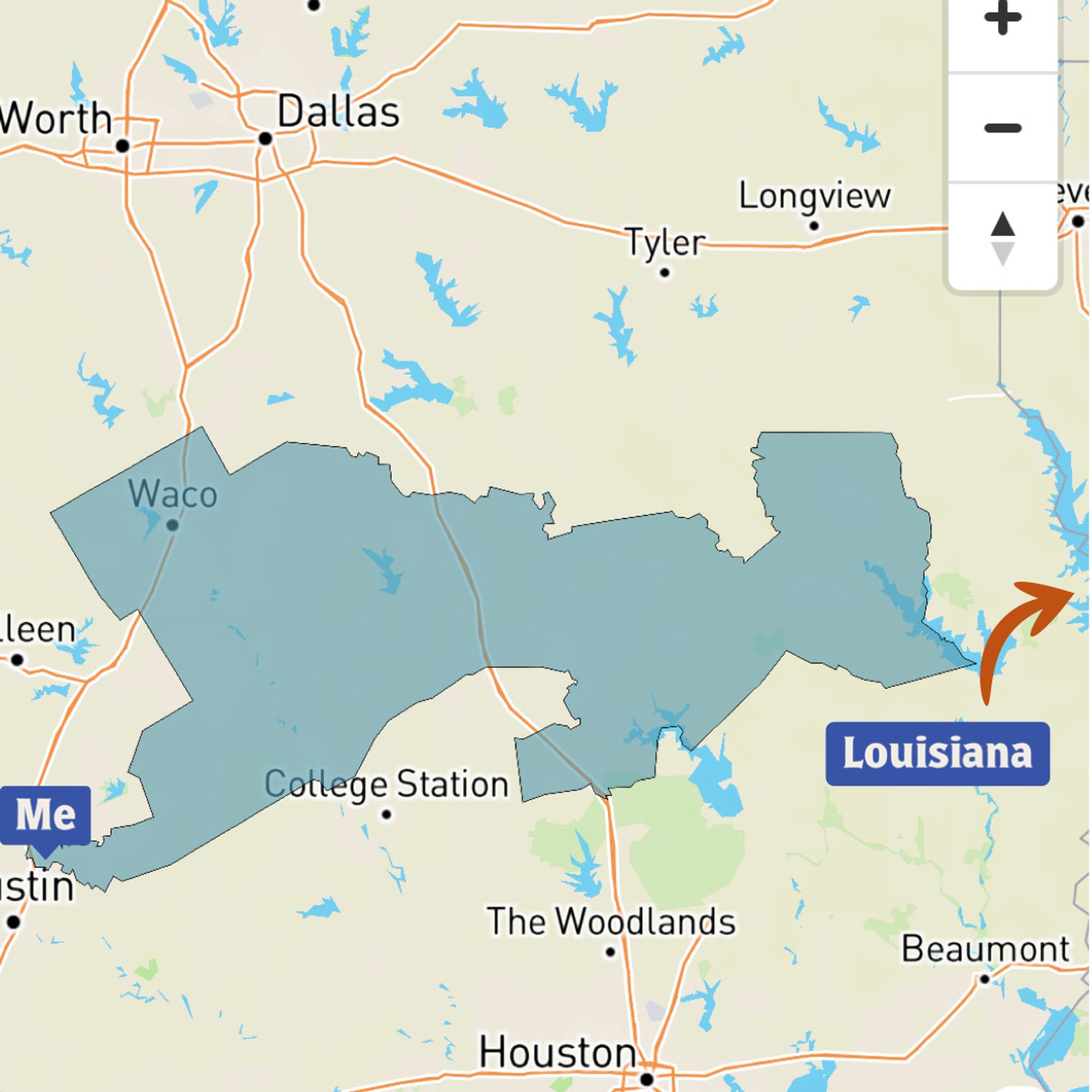 A look at the whole of TX’s 17th Congressional District, stretching from the Piney Woods of far east Texas, encompassing wealthy redneck portions of Montgomery Co, all of McClennan County, home of the largest evangelical baptist university in the country (Baylor), with a tiny little foot reaching into the Austin metropolitan area, pulling diluting reliably Dem votes in a sea of red votes