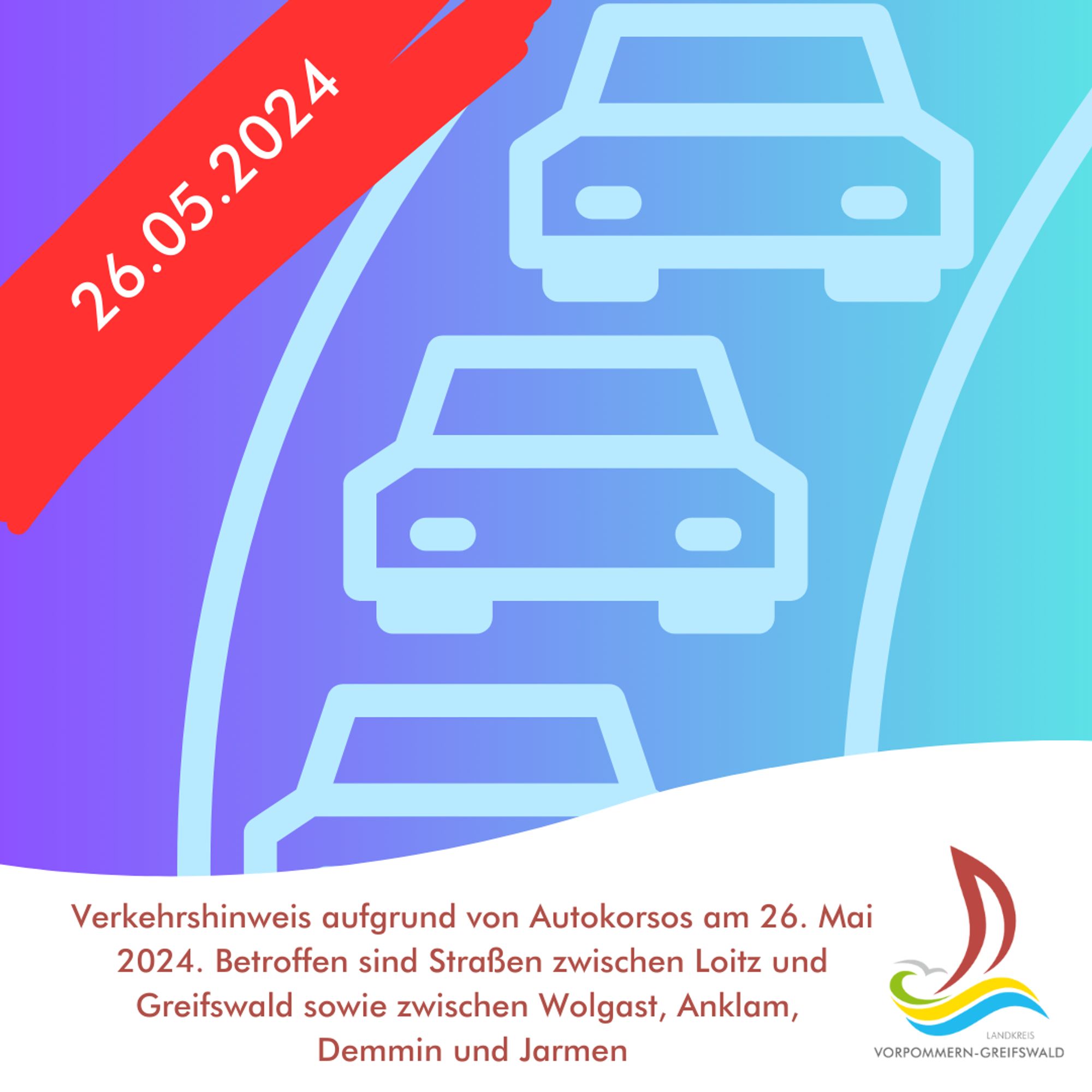 Ein Poster mit Autos und Text.