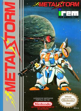 Metal Storm (Irem - NES - 1991)

A shooting platformer that has you controlling the M-308 gunner across a handful of really hard stages (and then again in ultra difficulty if you want the actual ending). What made this game ~*unique*~ is the Gravity Flip - pressing Up+A at any time flipped your mech completely around so it could walk on the ceiling. Ok yes they also did this in Mega Man 5 and Battle of Olympus but this game really rocked it all throughout, even incorporating it into boss battles.