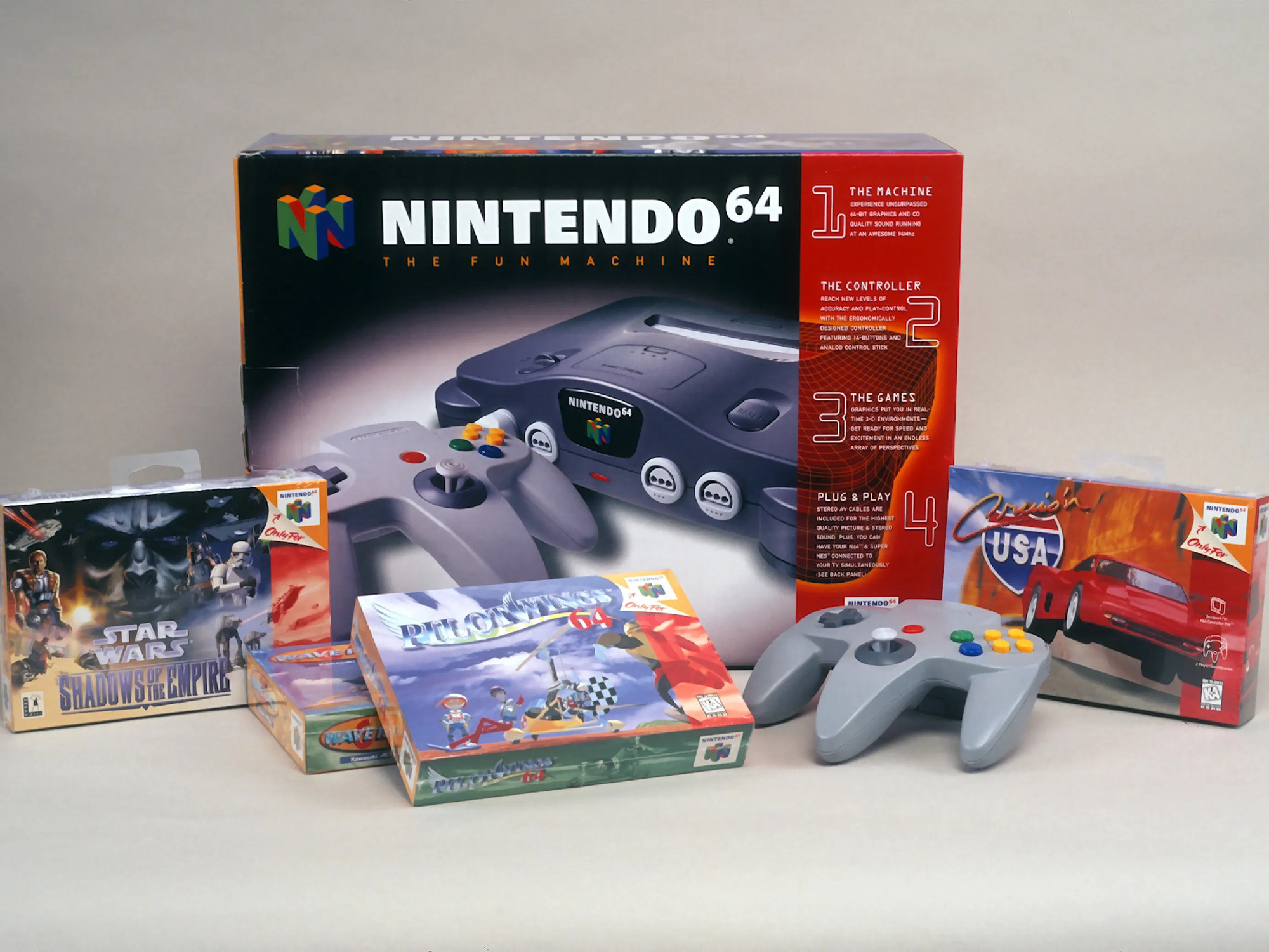 Imagen de presentación de la consola Nintendo 64