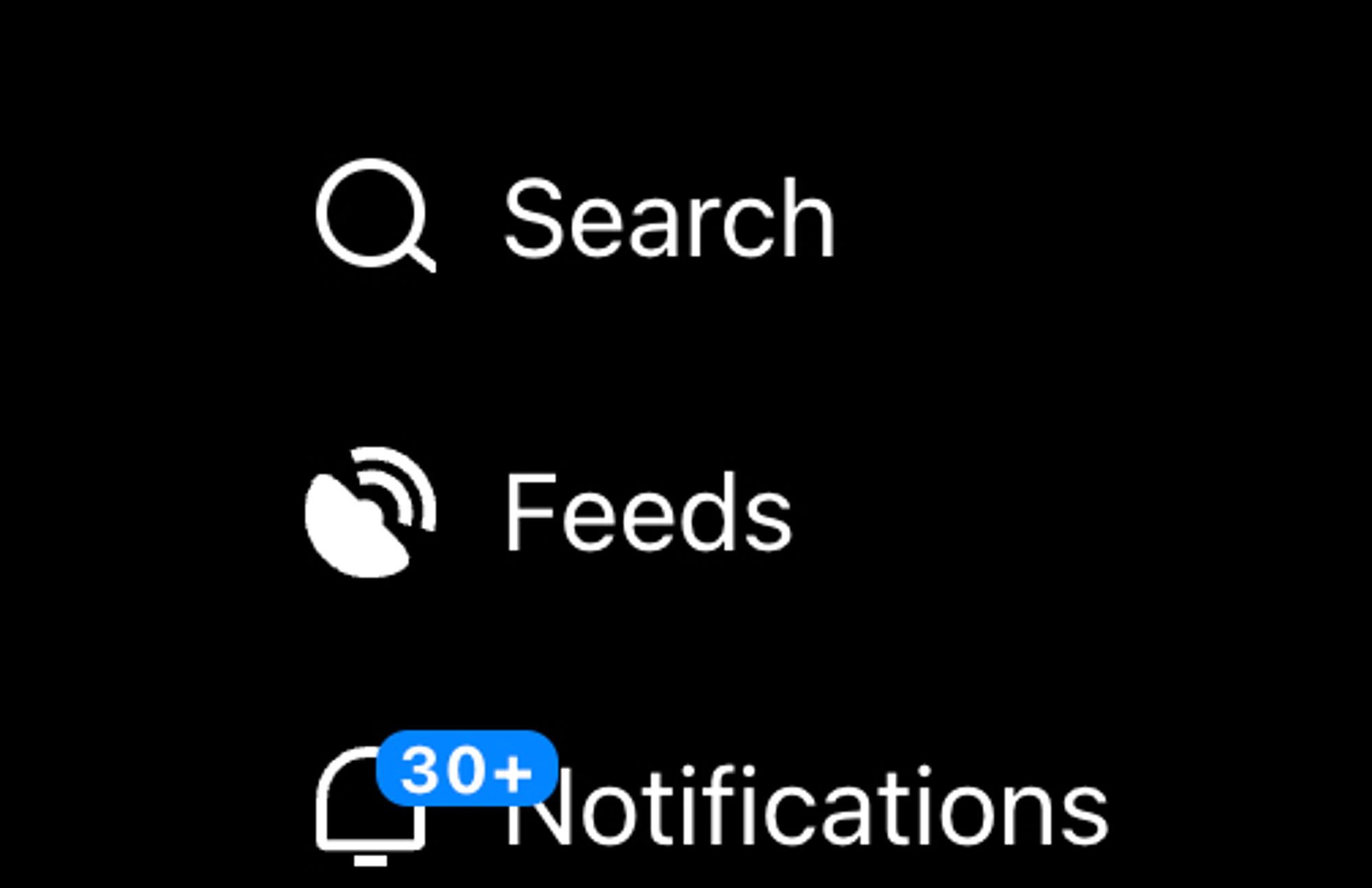 screenshot of bluesky with the old wifi boob feed icon