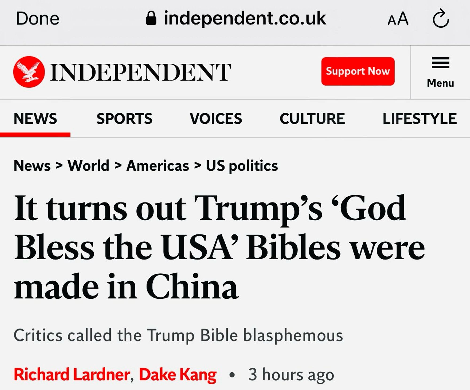 Trump’s God Bless the USA Bibles were made in China