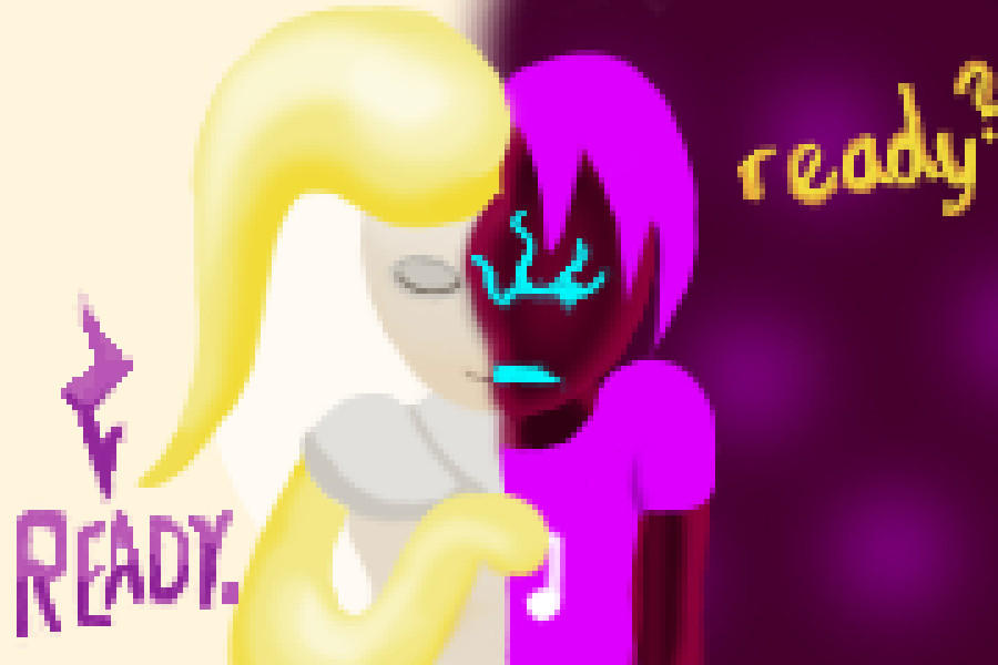 on minuet's side (left), the response "Ready." in zela's color, purple. Zela is ready to go.