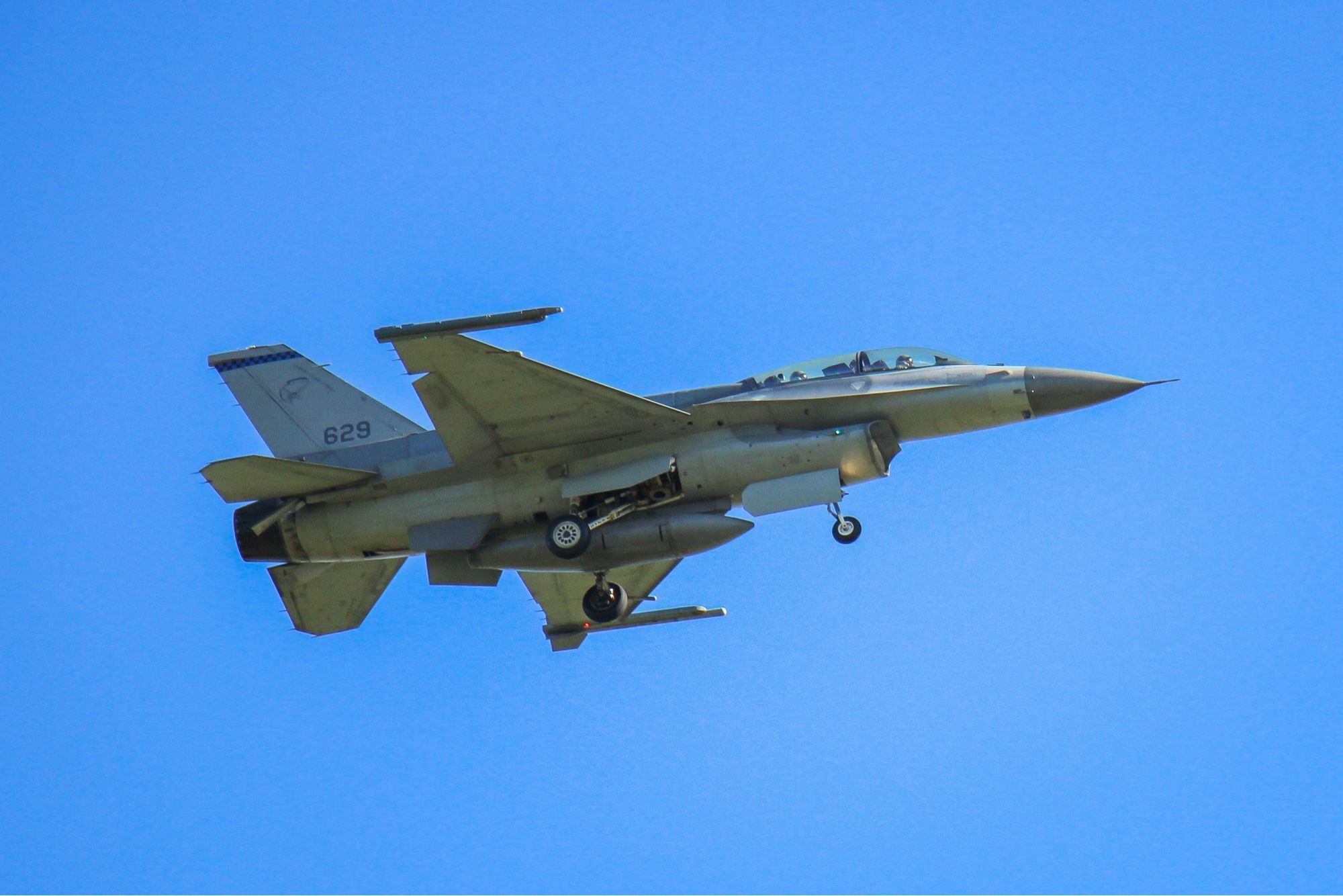 RSAF F16D Fighting Falcon approach runway 36R for missed approach
Tail Number 629