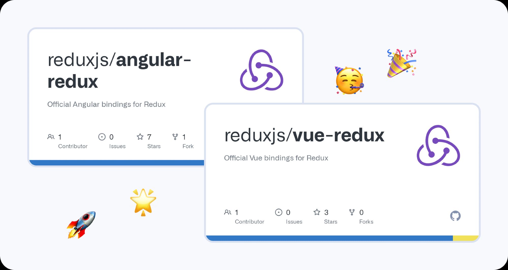 The Redux Angular and Vue adapters are officially part of the ReduxJS GitHub family