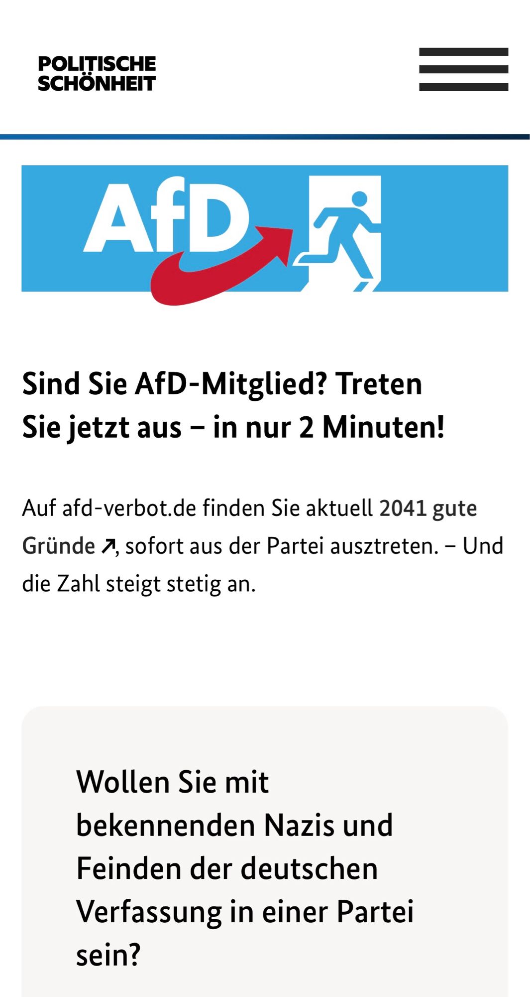 Das Bild zeigt Instruktionen: Wie trete ich aus der AfD aus?