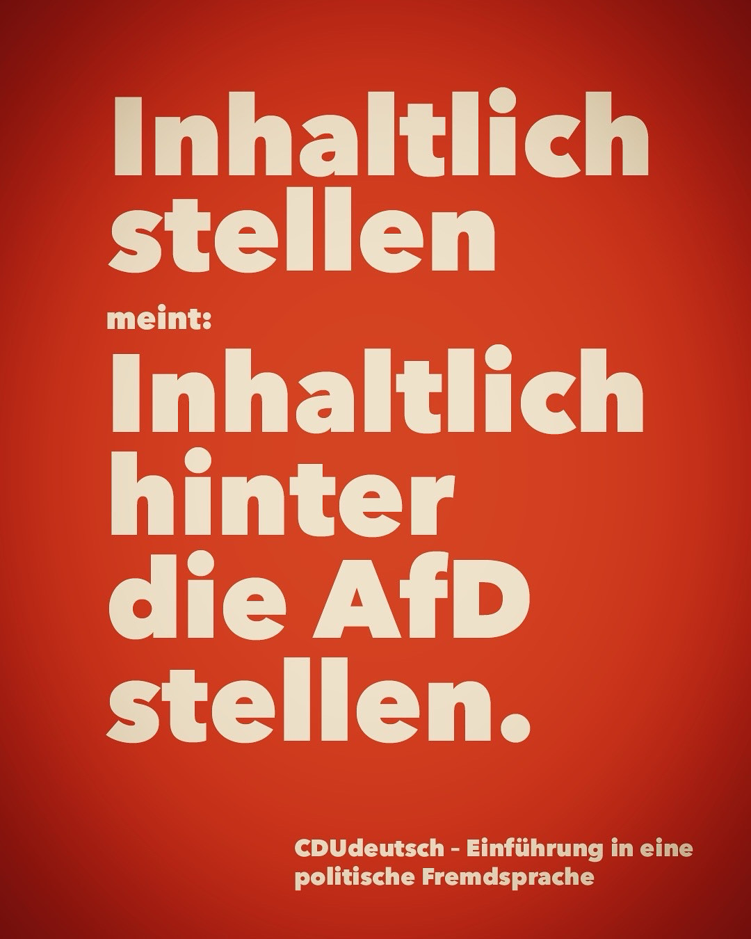 Duden Übersetzung: Inhaltlich stellen
meint:
Inhaltlich hinter die AfD stellen.