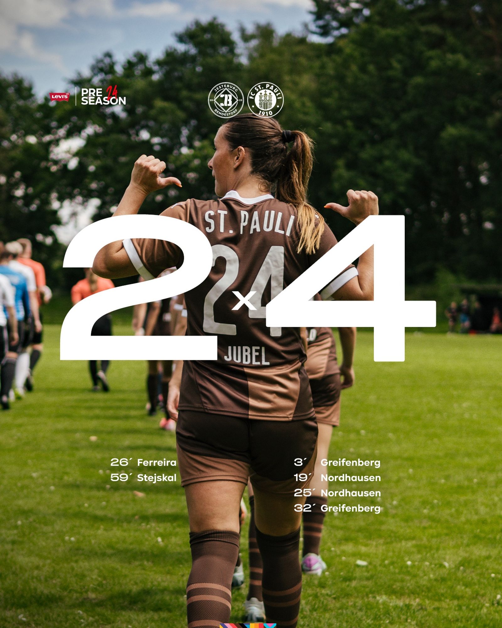 Die 1. Frauen vom FCSP gewinnen ihr Testspiel in Jesteburg mit 2:4.