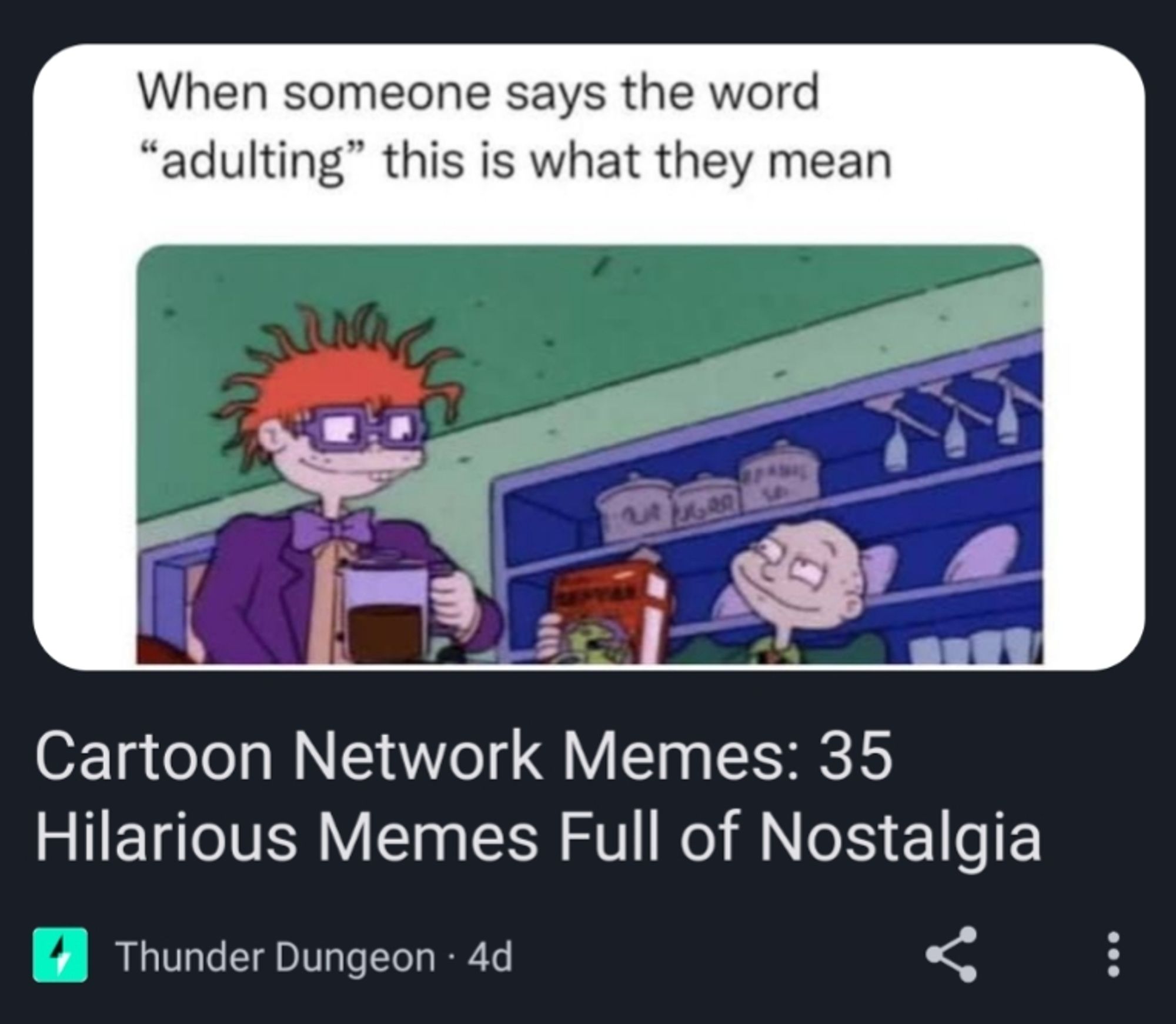 Ah yes, Rugrats, my favorite Cartoon Network show