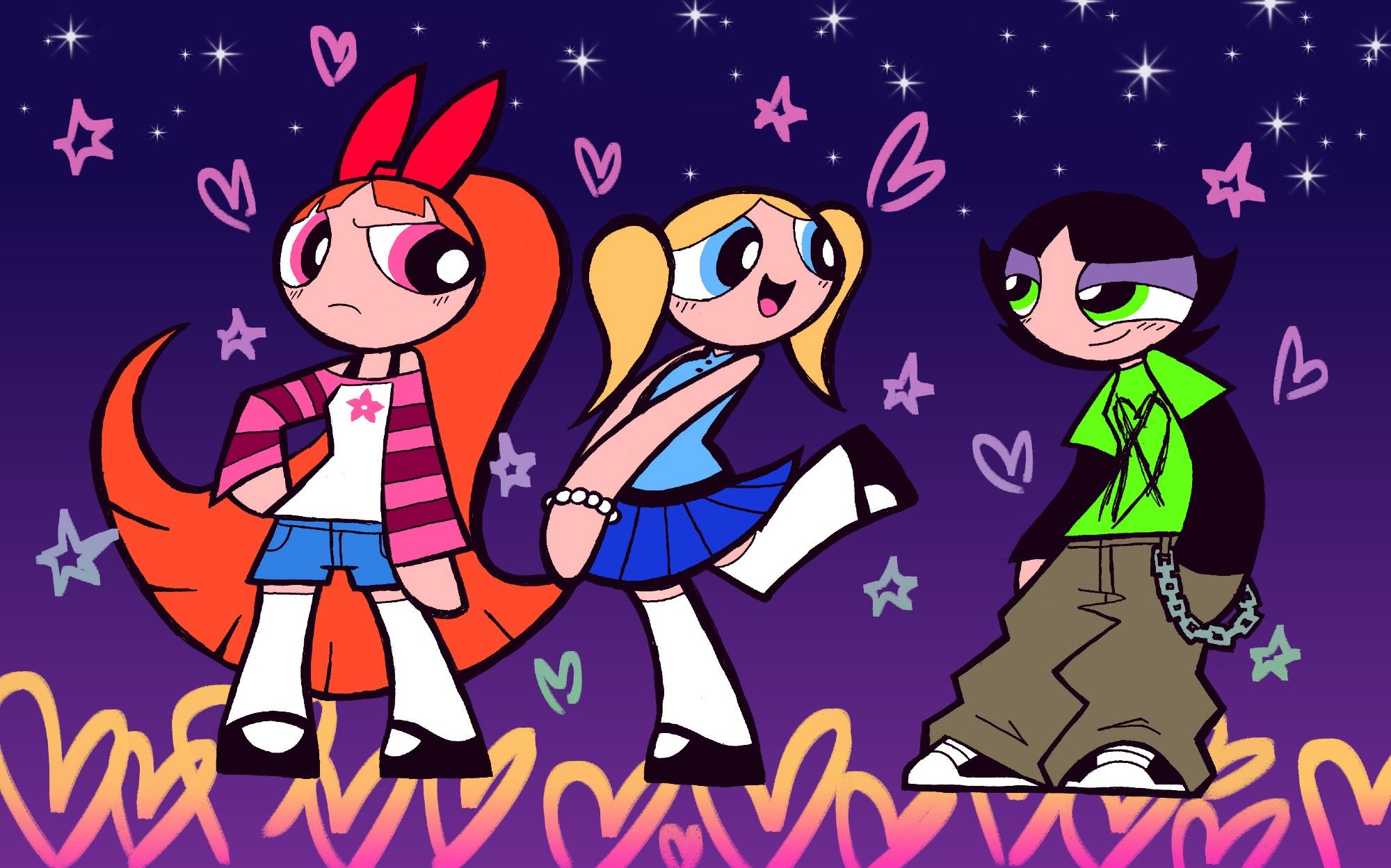 My take on teenager Powerpuff Girls. Expect me to draw them or anything PPG related a lot lol