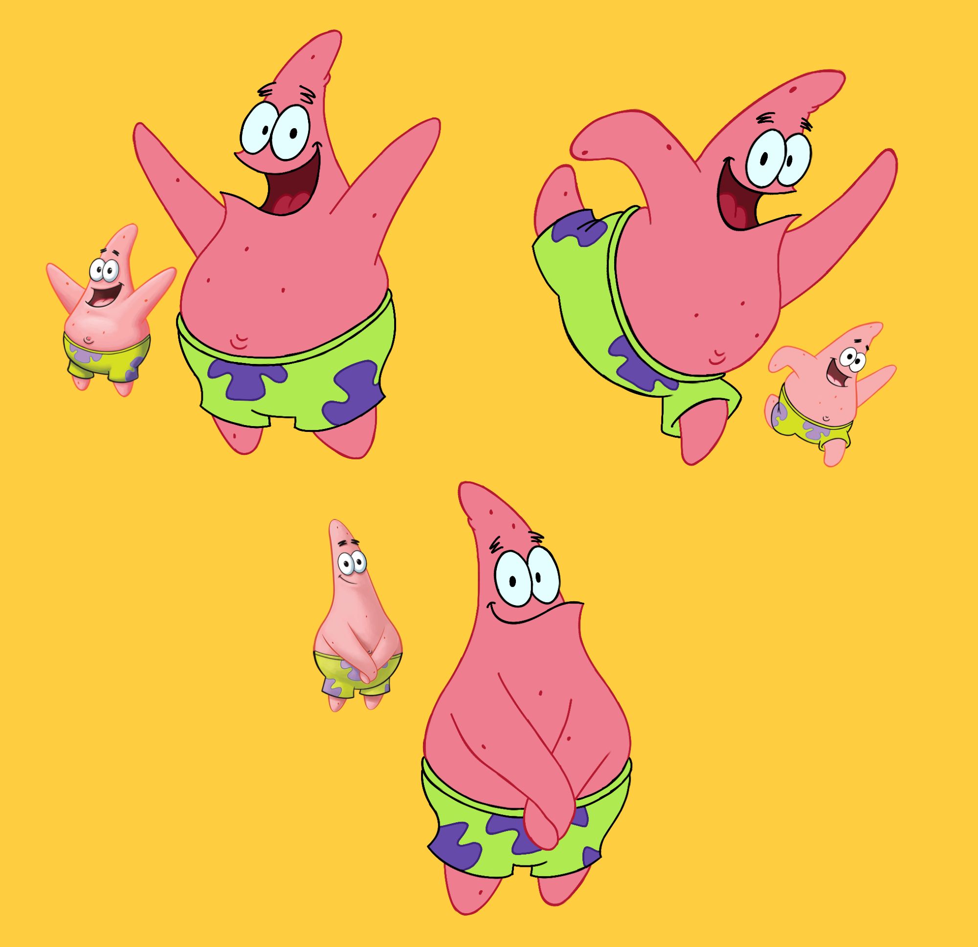 Redraw of some of Patrick Star's stock artwork to look more like his Season 1 look