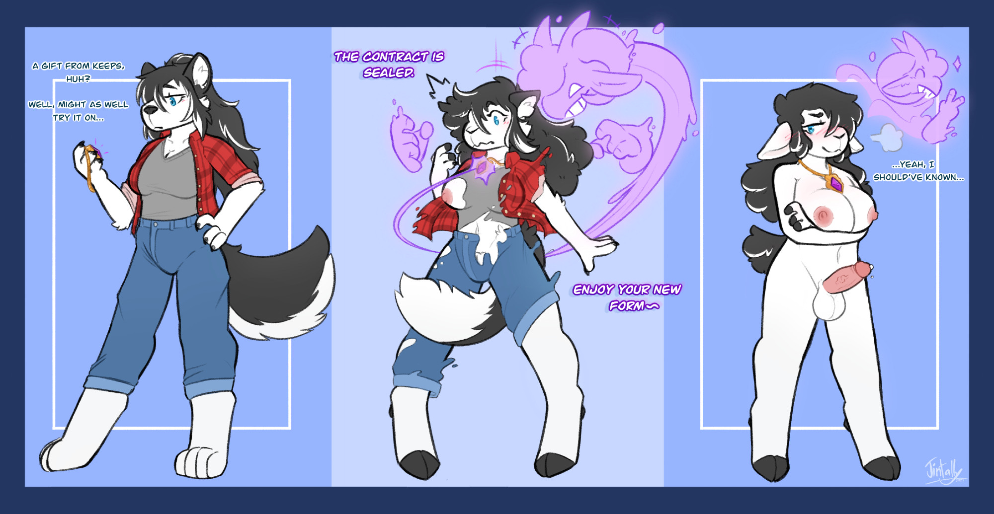 Transformation sequence, art by Jintally

Fursona owned by me. Eclipse Realta!