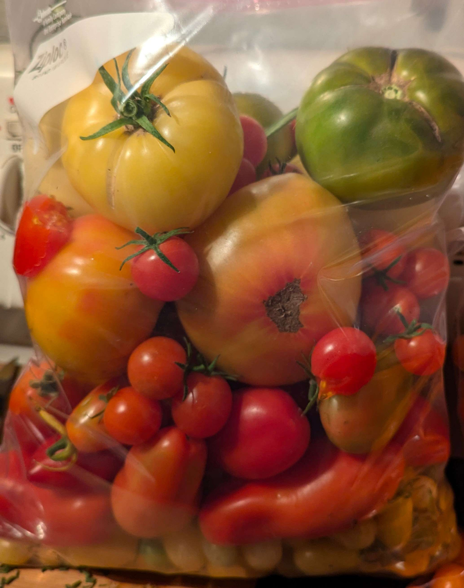 A bag of tomatoes.