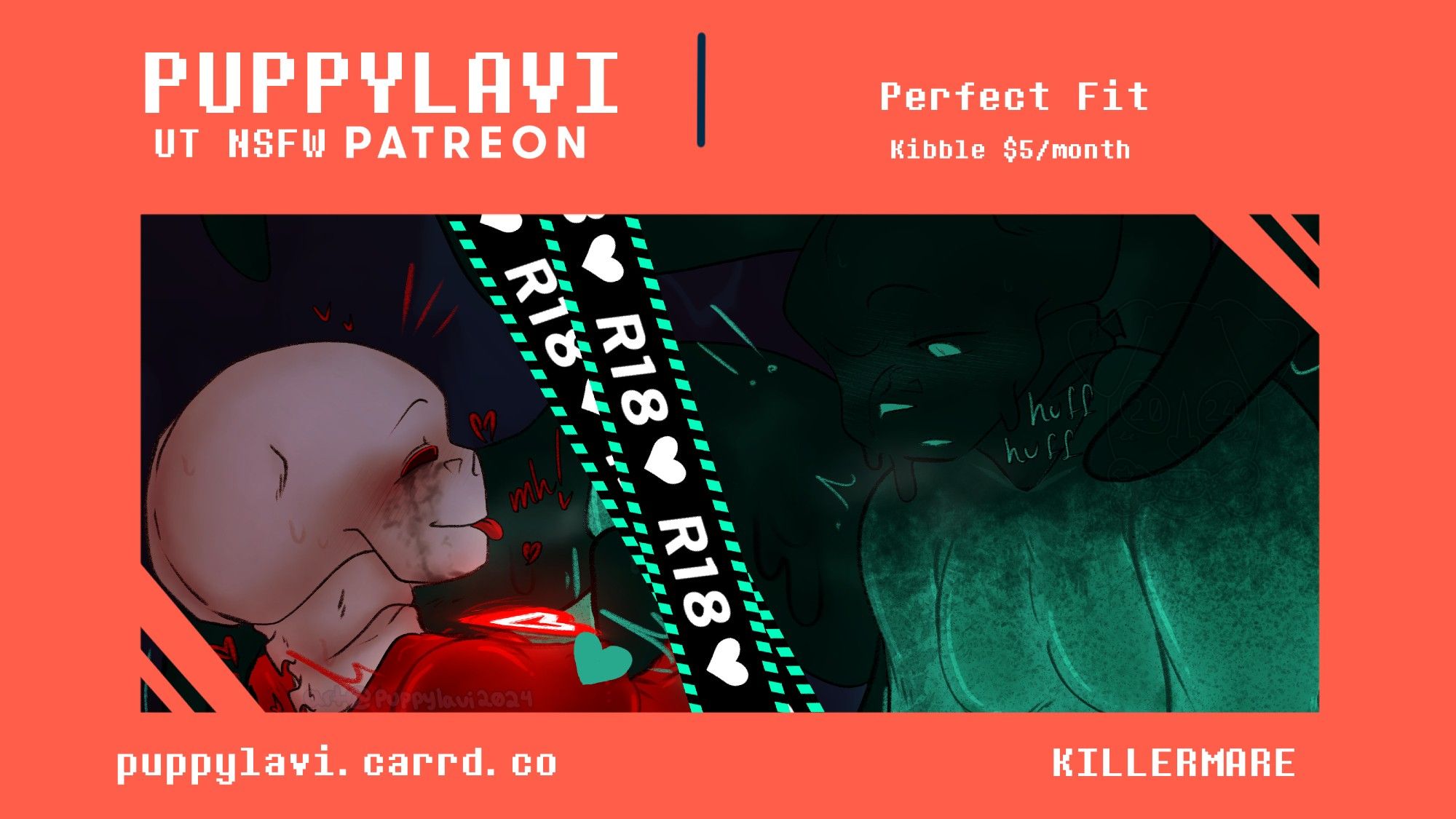 PUPPYLAVI
UT NSFW PATREON

"Perfect Fit"
Kibble $5/month

Pairings: KILLERMARE