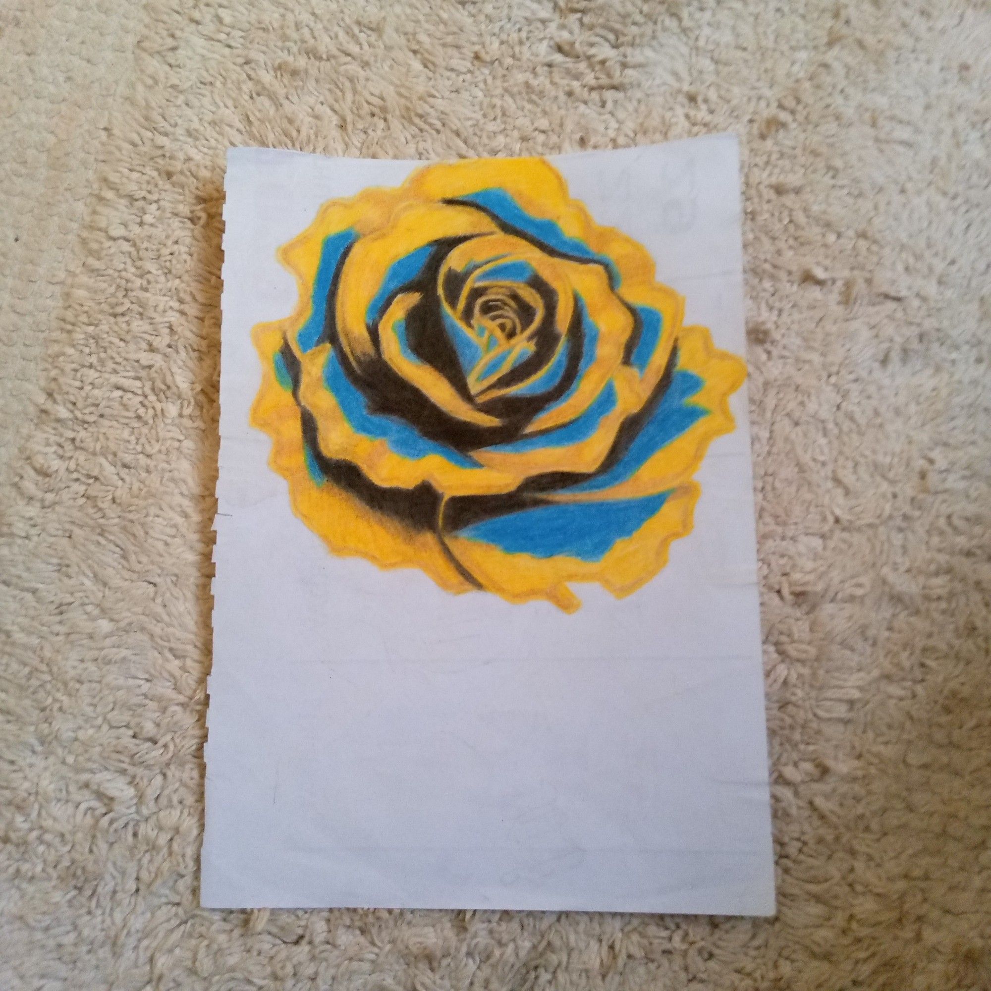 blue and yellow rose