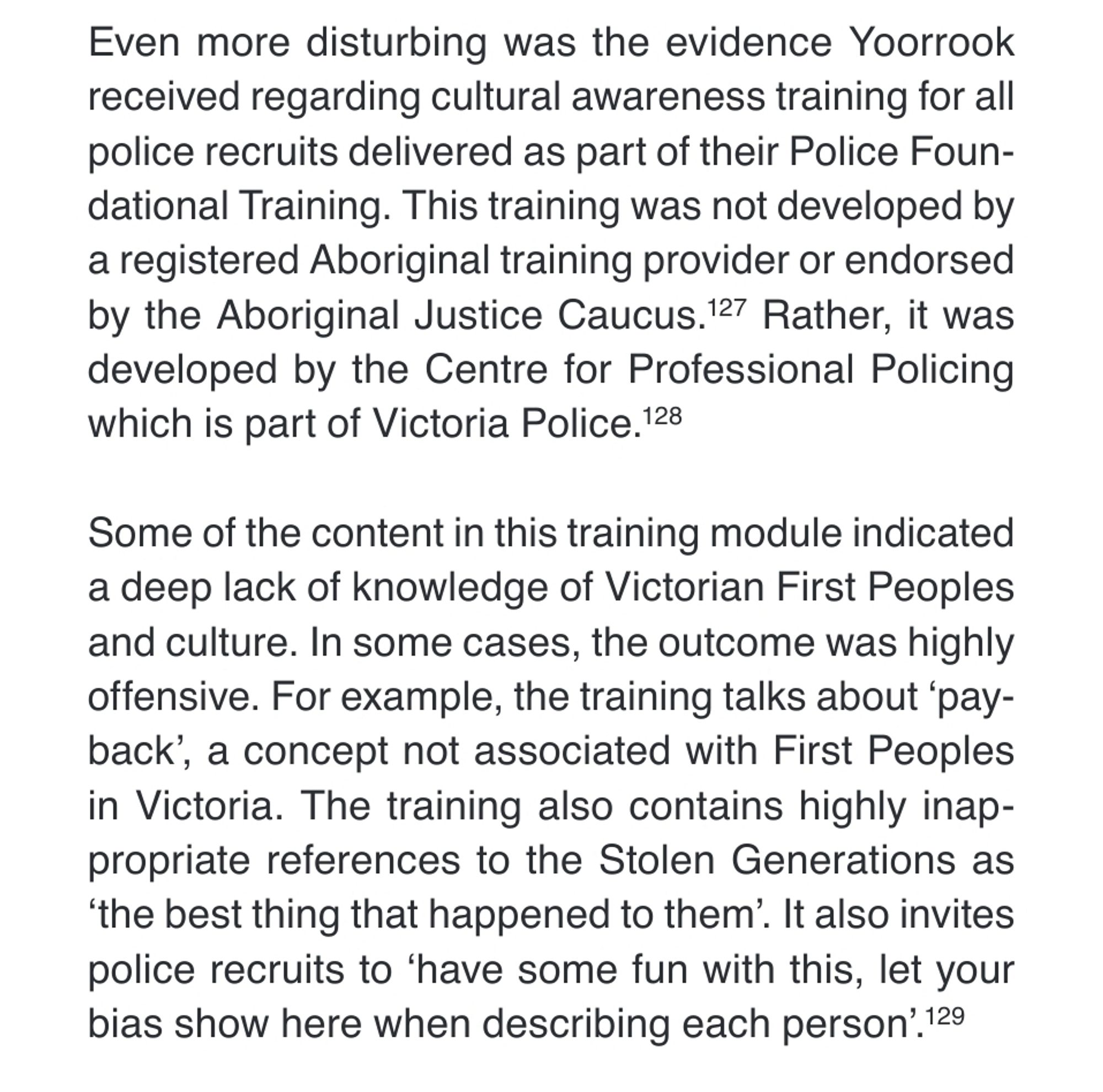 Victoria police training claimed Stolen generations "was the best thing that happens to them"