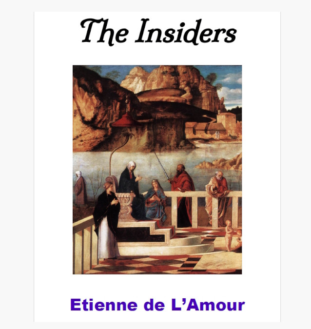 Front cover of Etienne de L'Amour's “The Insiders”, featuring detail from Allegoria Sacra (Sacred Allegory) by Giovanni Bellini (1430–1516).