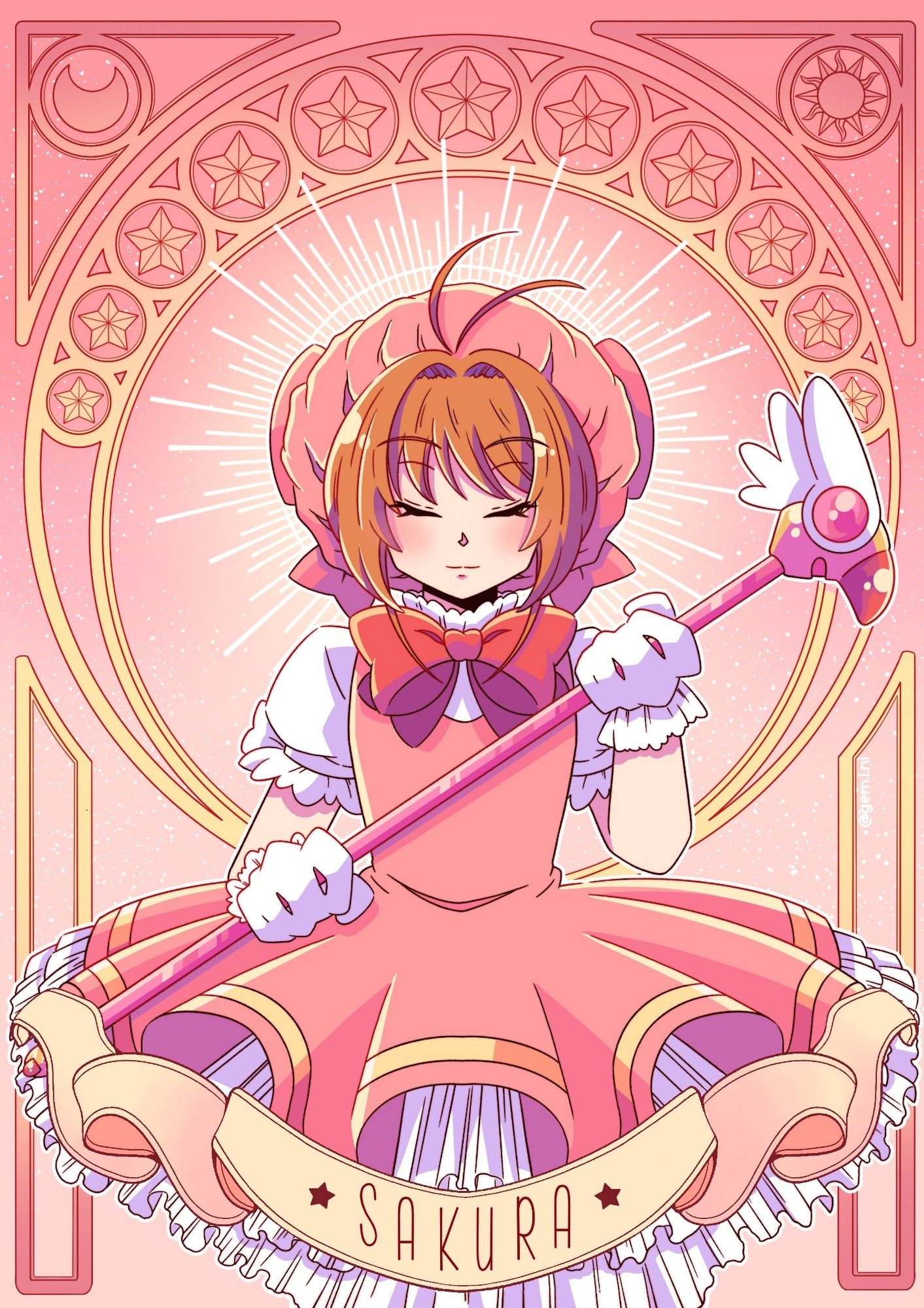 Ilustração da personagem Sakura, do anime Card Captor Sakura