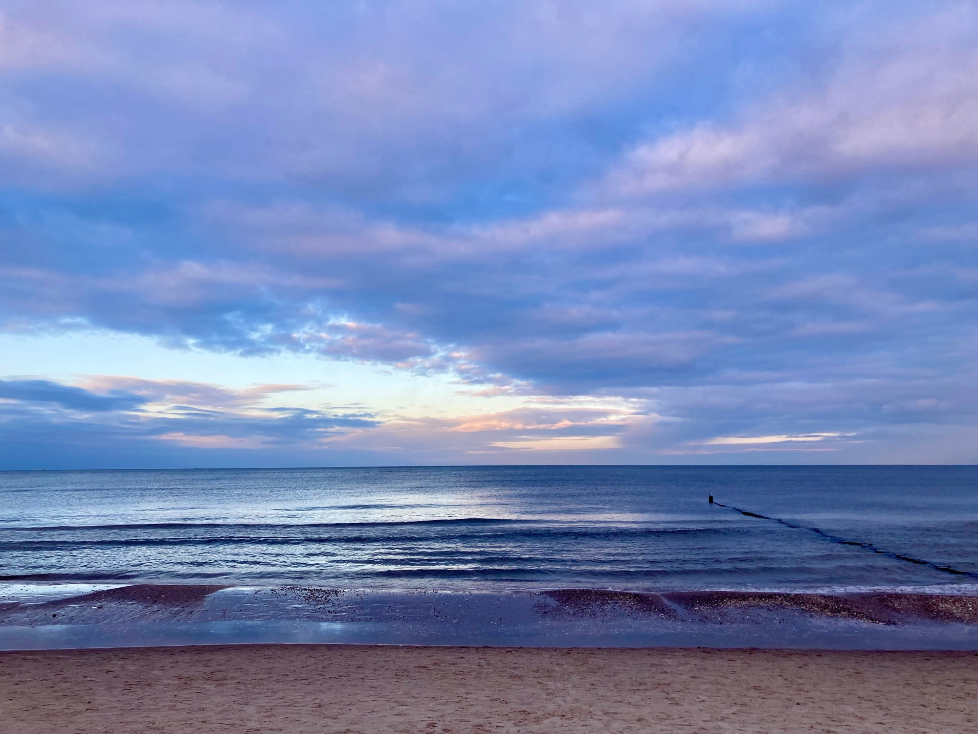 View across the Baltic Sea at sunset.