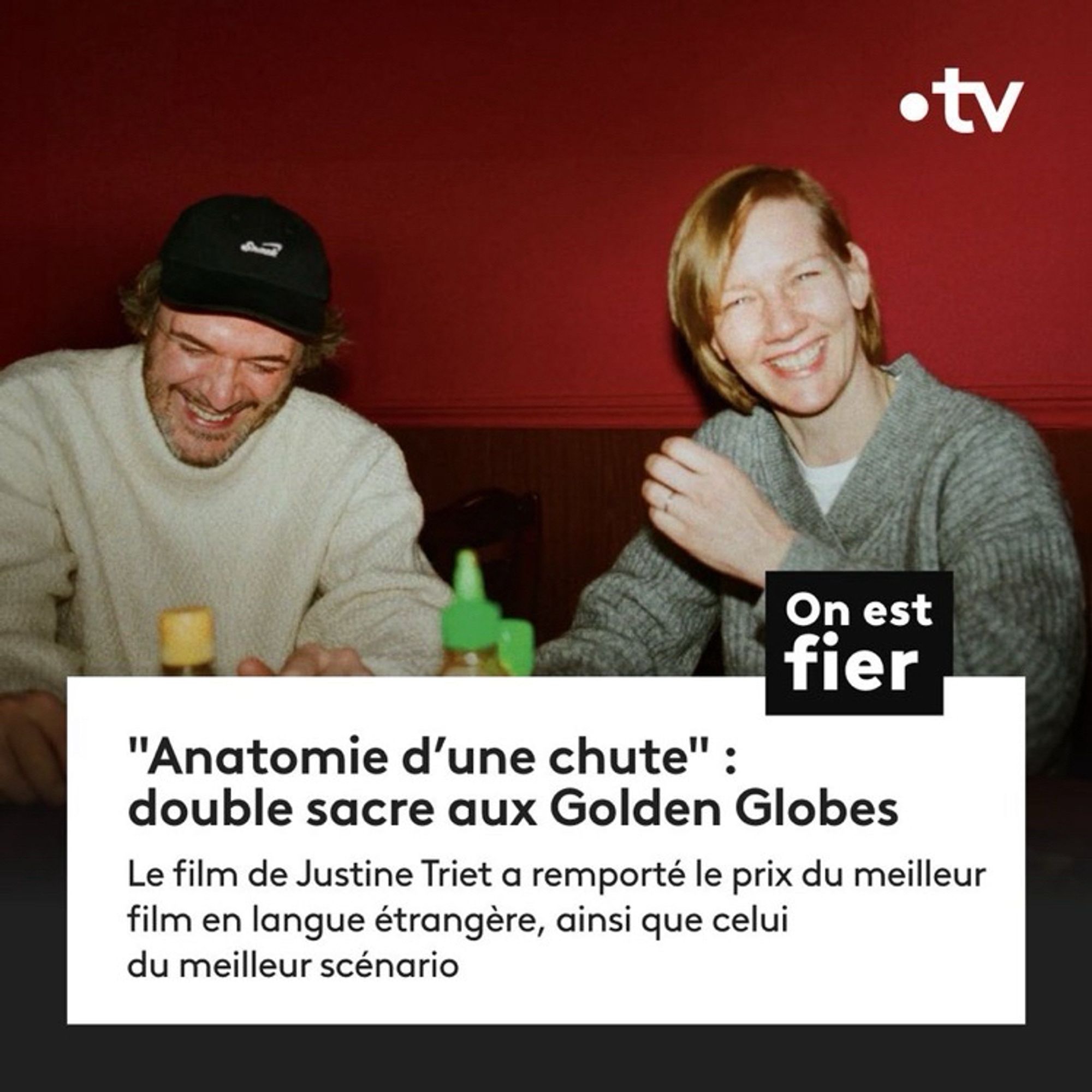 ANATOMIE D’UNE CHUTE de Justine Triet gagne 2 récompenses aux Golden Globe 2024!!