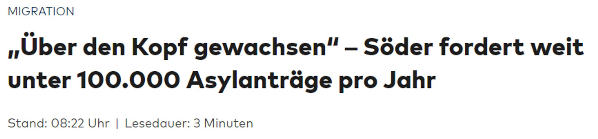 Migration
„Über den Kopf gewachsen“ – Söder fordert weit unter 100.000 Asylanträge pro Jahr