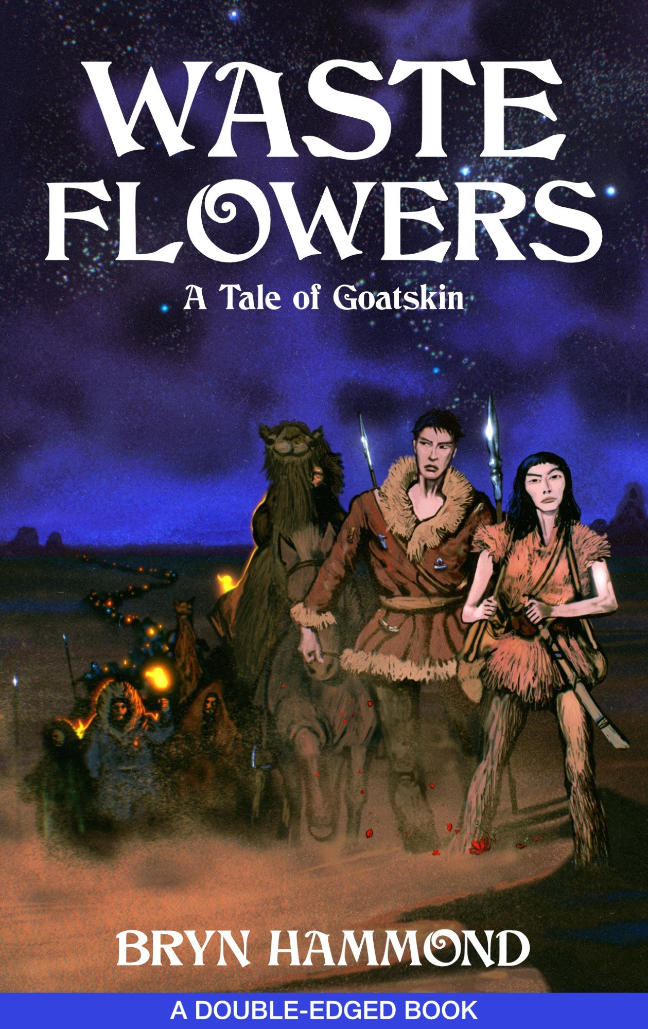 A cover depicting two women leading a caravan across a desert.