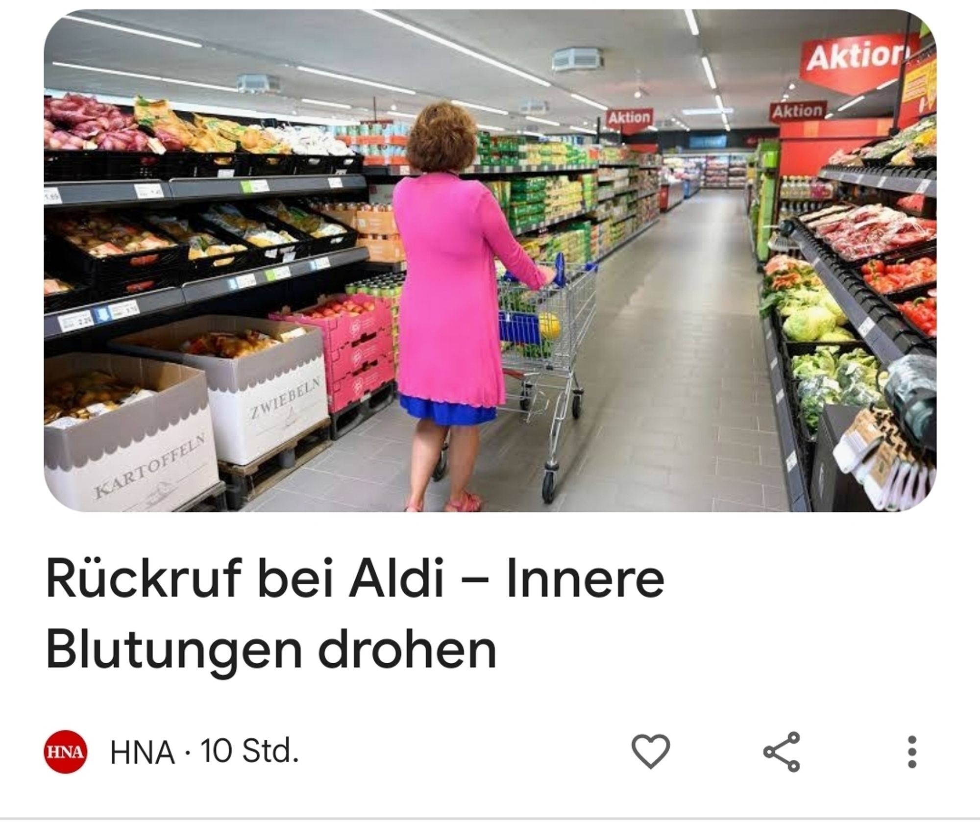 Rückruf bei Aldi
Innere Blutungen drohen