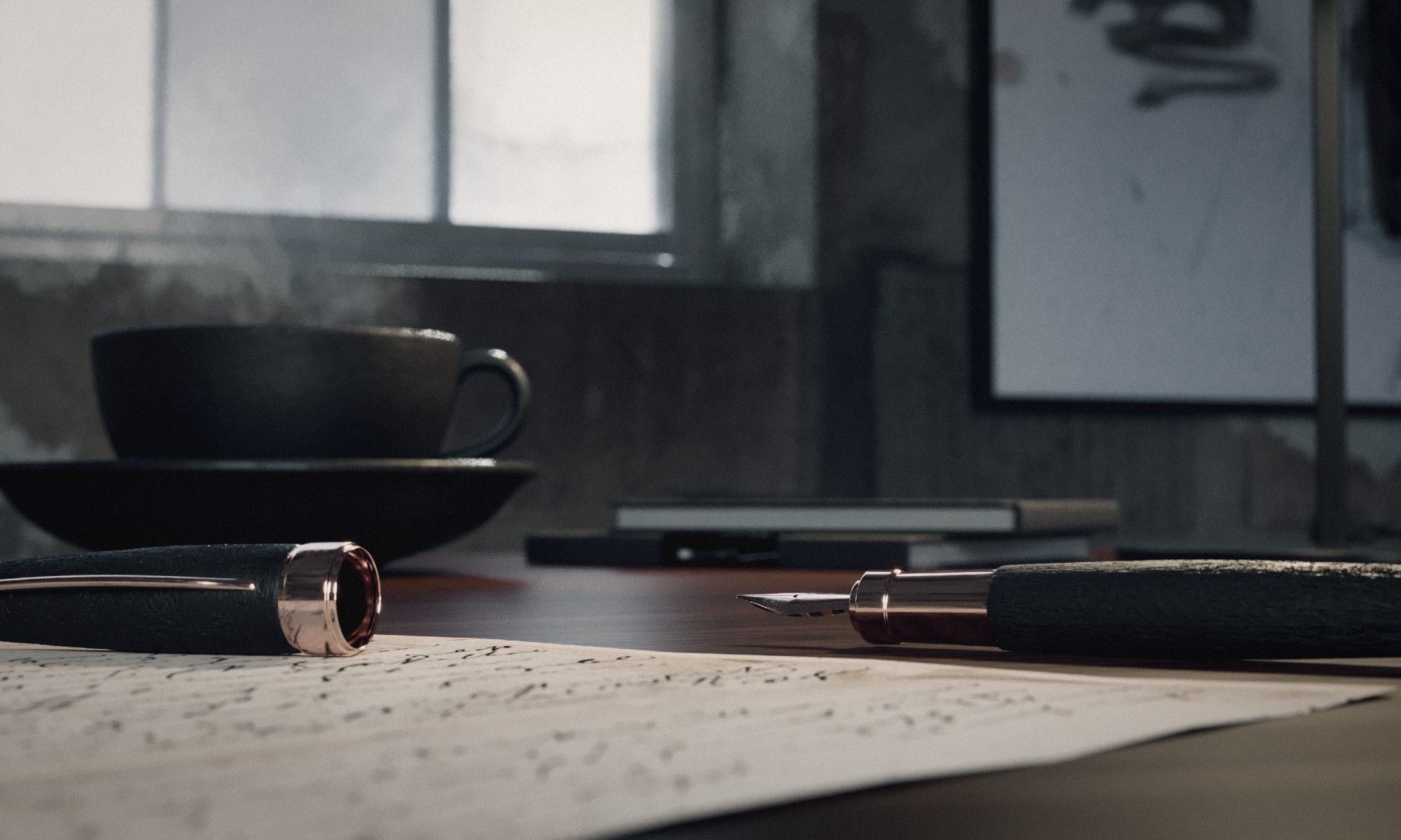 CloseUp-Render of an Cup of Tea with Letter and Pen | 3D Visualization with 3ds Max & Corona 11 HF2