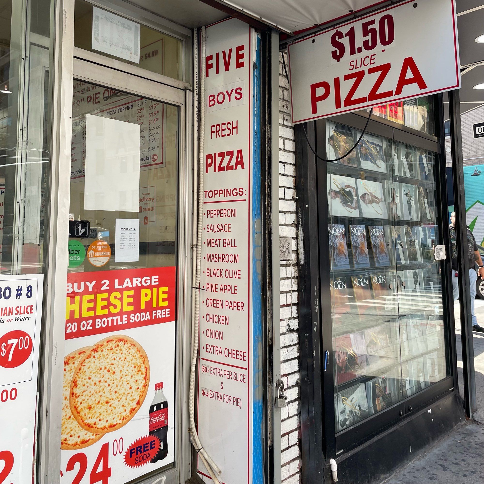 Exterior of Five Boys pizza, formerly Five Guys.