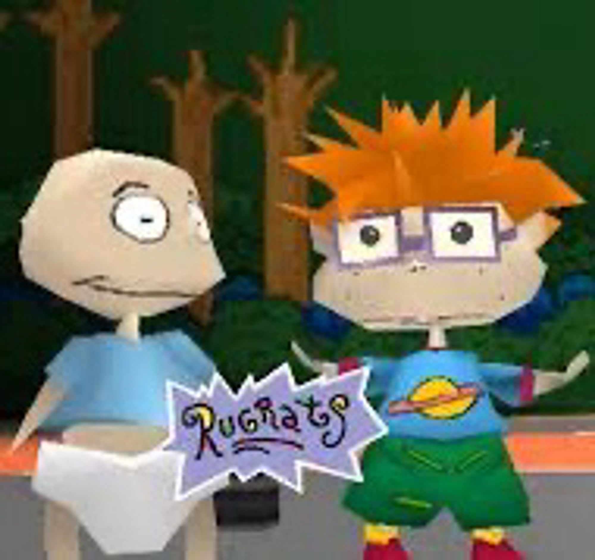 a low quality CGI tommy pickles and chucky finster