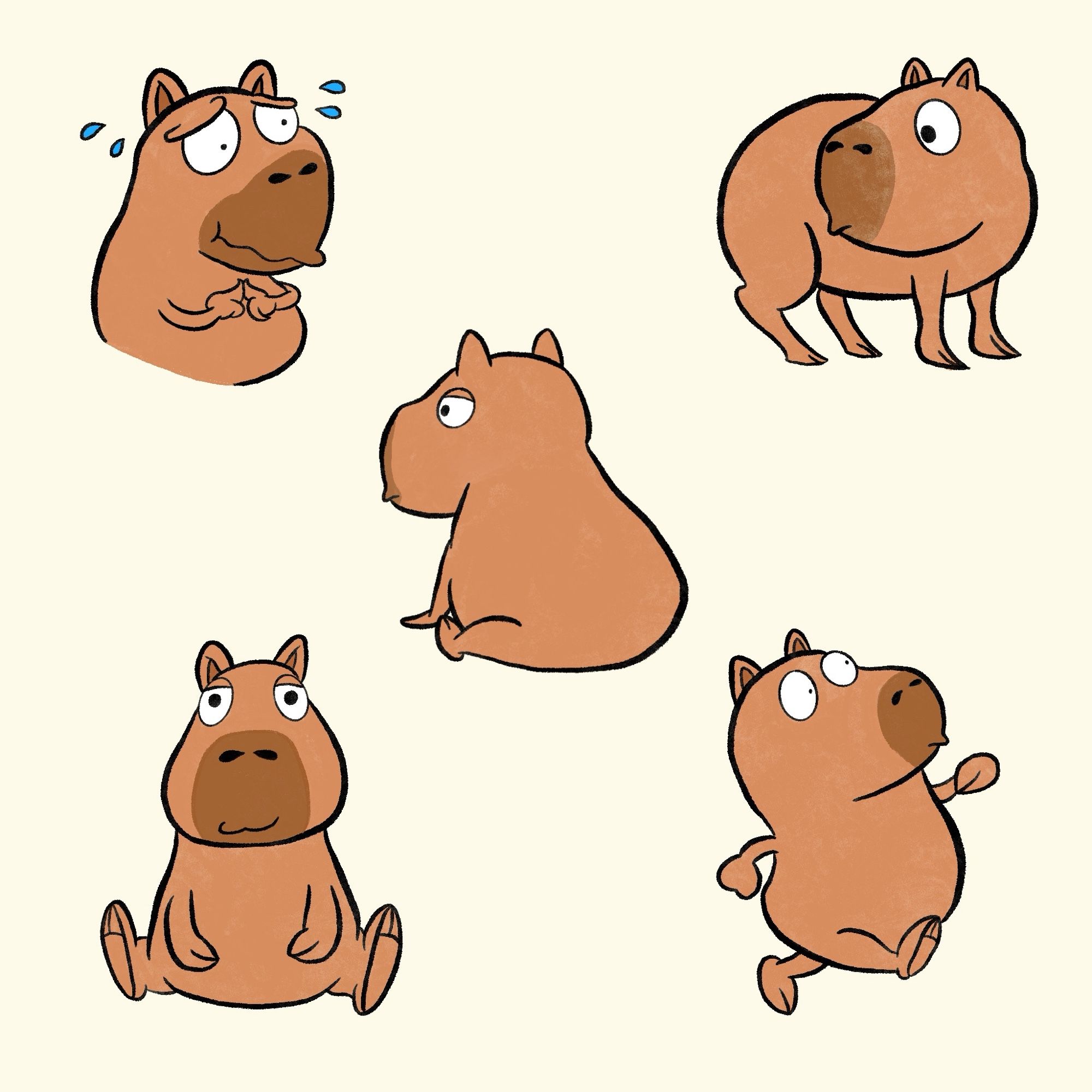 Capybara illustration character design