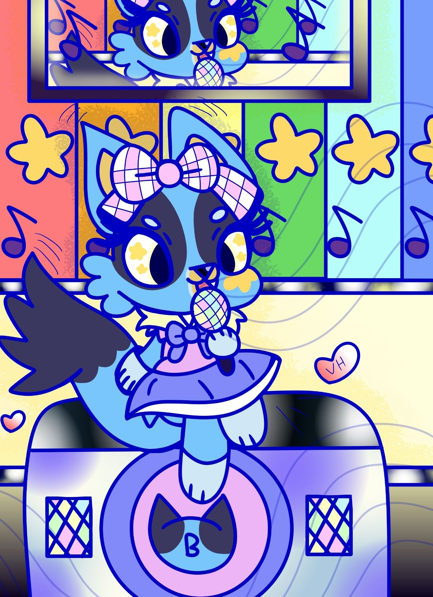 Glitz and Glamour! 

Bluey performs a fabulous concert in her adorable Idol Pop Star outfit! She's sitting on a sparkly boombox!